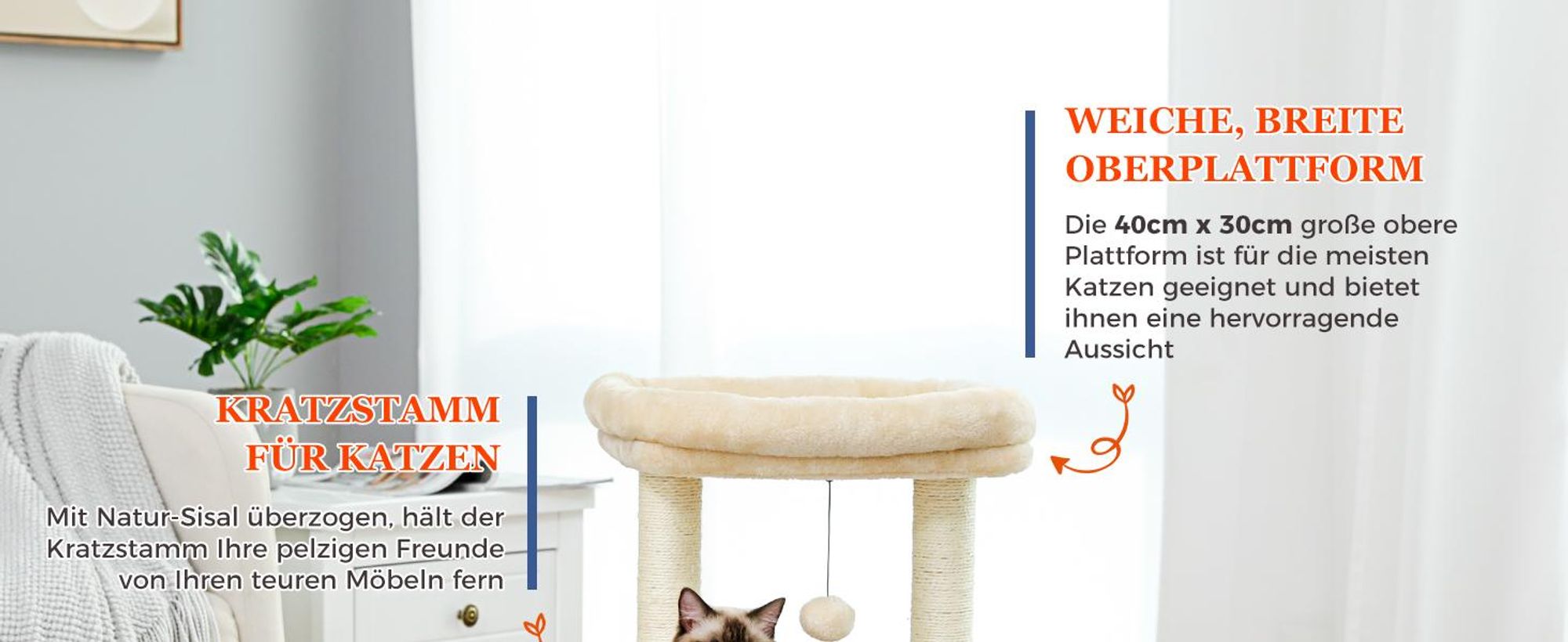 PAWZ Road Kleiner Kratzbaum 70cm Beige