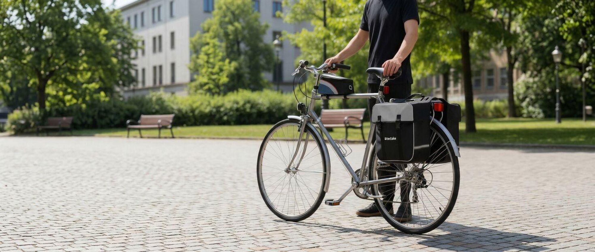 Set Fahrradtasche Georg und Fahrradrahmentasche große Fahrradtasche mit 2 Fächern wasserabweisend und robust