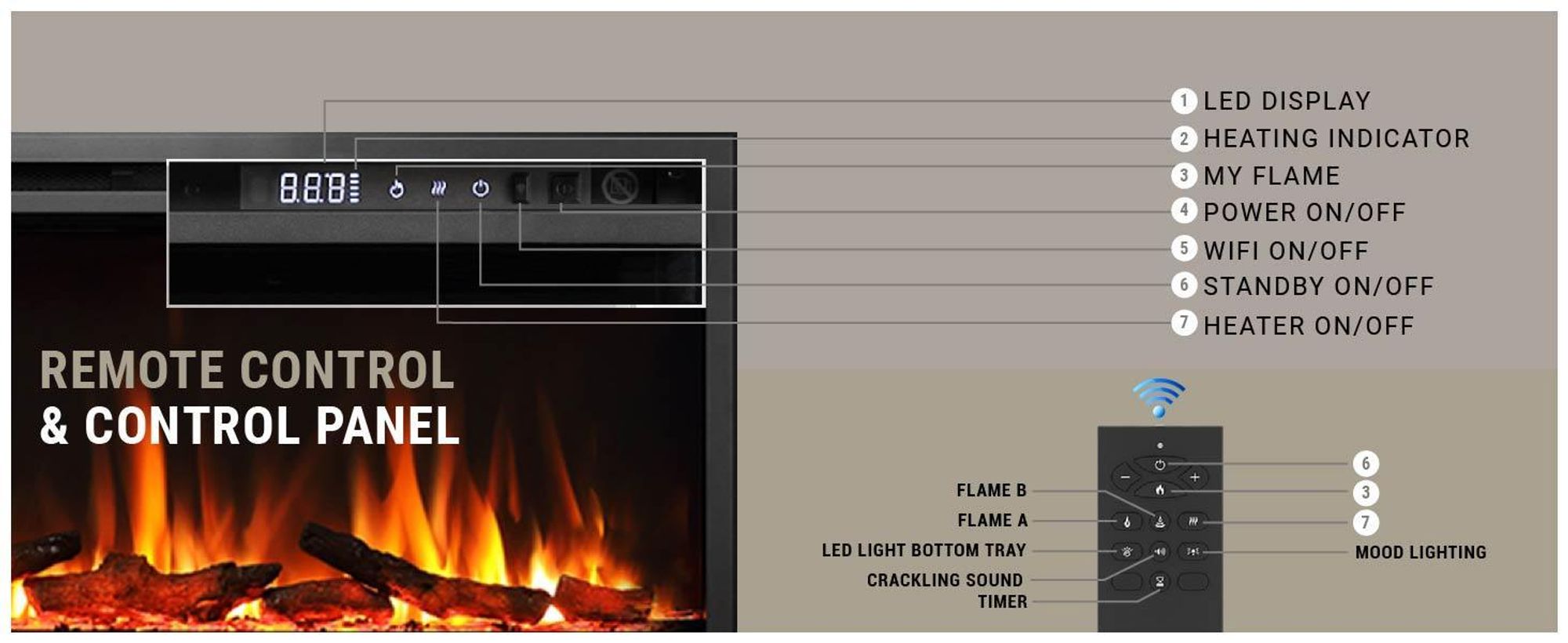 Elektrický krb, vestavný krb BALDERIA Atalanta 60 – topný výkon až 1500 W, černý
