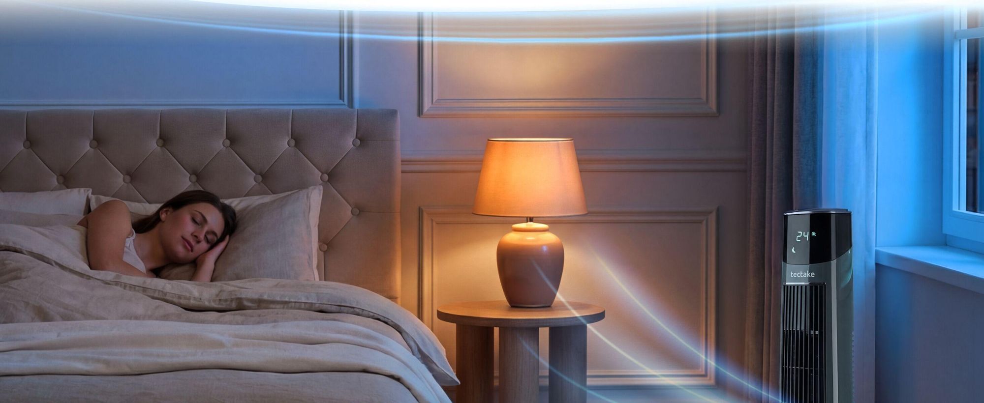 tectake® Turmventilator Arktis 12-Stunden-Timer extrem leise und energiesparend
