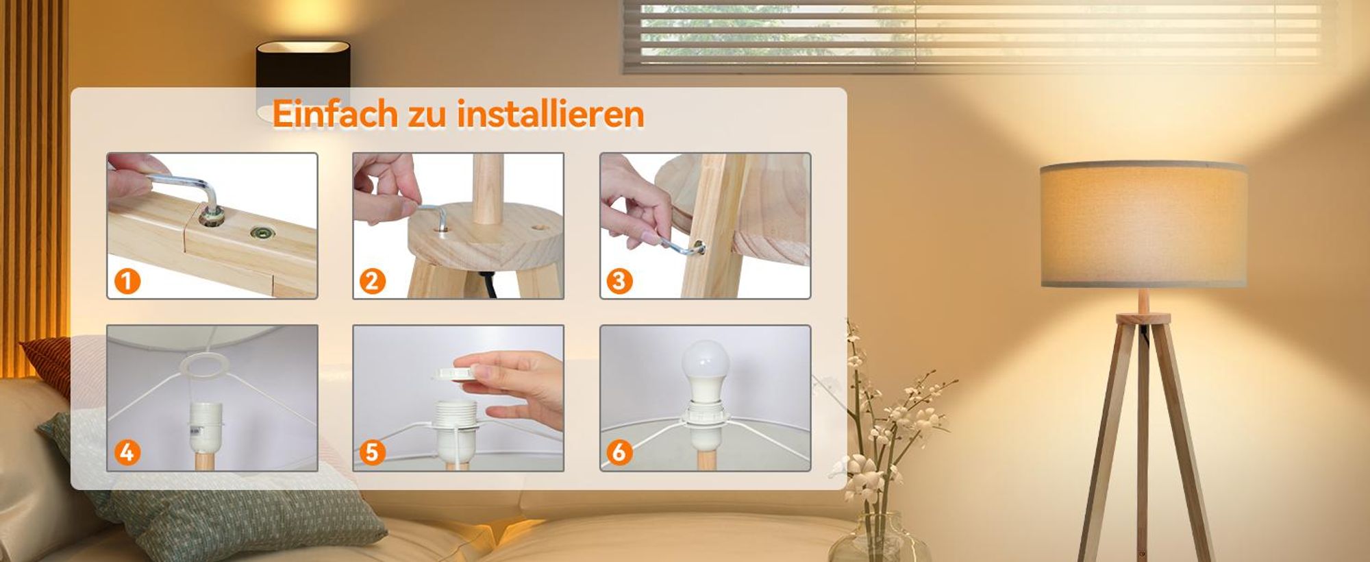 Puluomis Stehlampe Stehleuchte Standleuchte standlampe Bodenlampe, Holz Regal, mit Fußschalter, E27 Beleuchtung für Schlafzimmer Wohnzimmer Beige