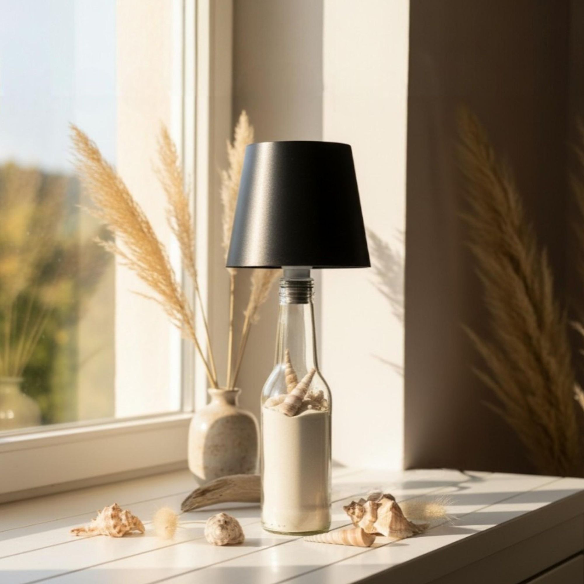 Flaschenlampe Aufsatz für Flasche LED Aufladbar warmweiß Touch Leuchte Lampe Glatt