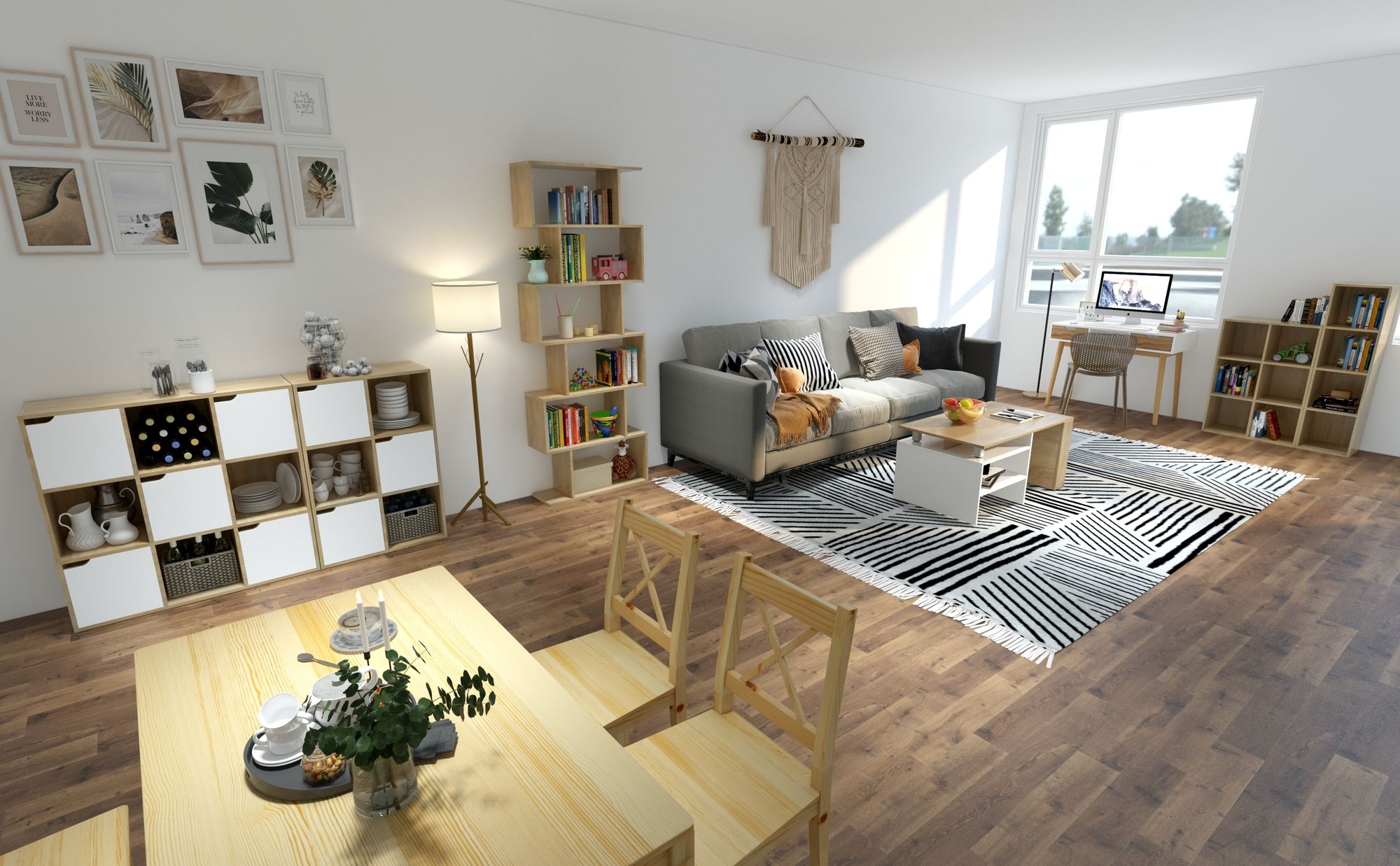 Mondeer Bücherschrank Bücherregal Aufbewahrungsregal 9 Fächer mit 5 Türen moderner Stil Geeignet für Büro Arbeitszimmer Wohnzimmer Braun
