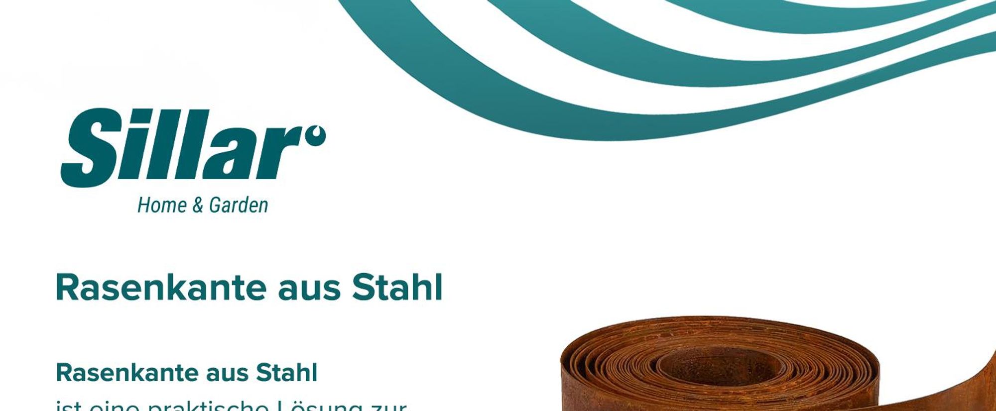 Sillar Rasenkante Metall 10m x 14cm – Flexible Beeteinfassung aus Stahl mit natürlicher Patina