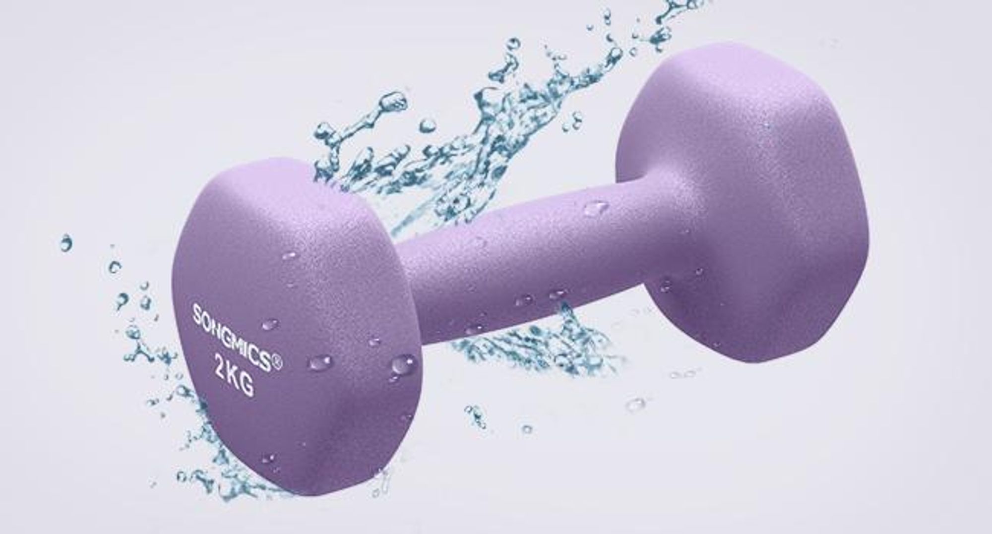 SONGMICS Hanteln, 2er Set, 2 x 2 kg, Hantelset, Kurzhanteln, Hexagon, Neopren-Beschichtung, Krafttraining, Workout, Fitnesstraining, für Zuhause
