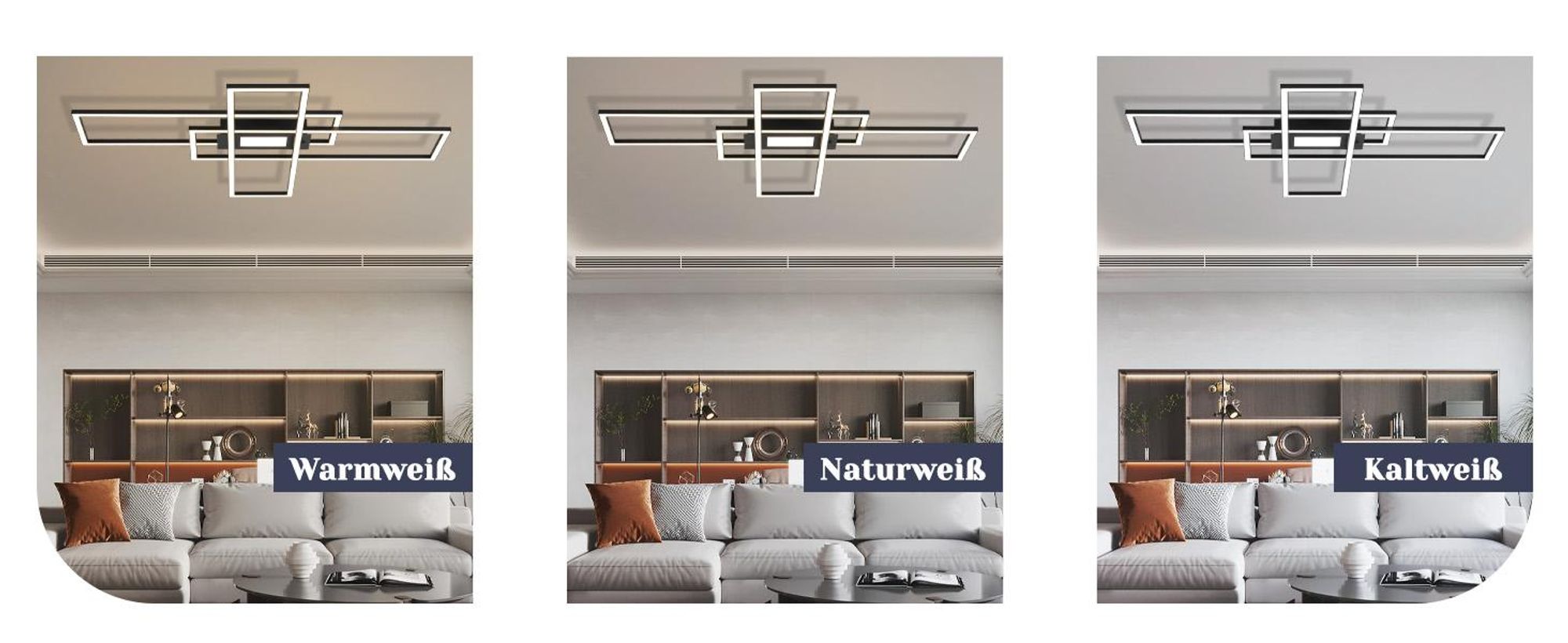 ZMH Lampa sufitowe LED Czarna Ściemnialna z Pilotem 50W Nowoczesne Oświetlenie Sufitowe Geometryczne Do Salonu Kuchni Przedpokoju Biura Lampa Sufitowa