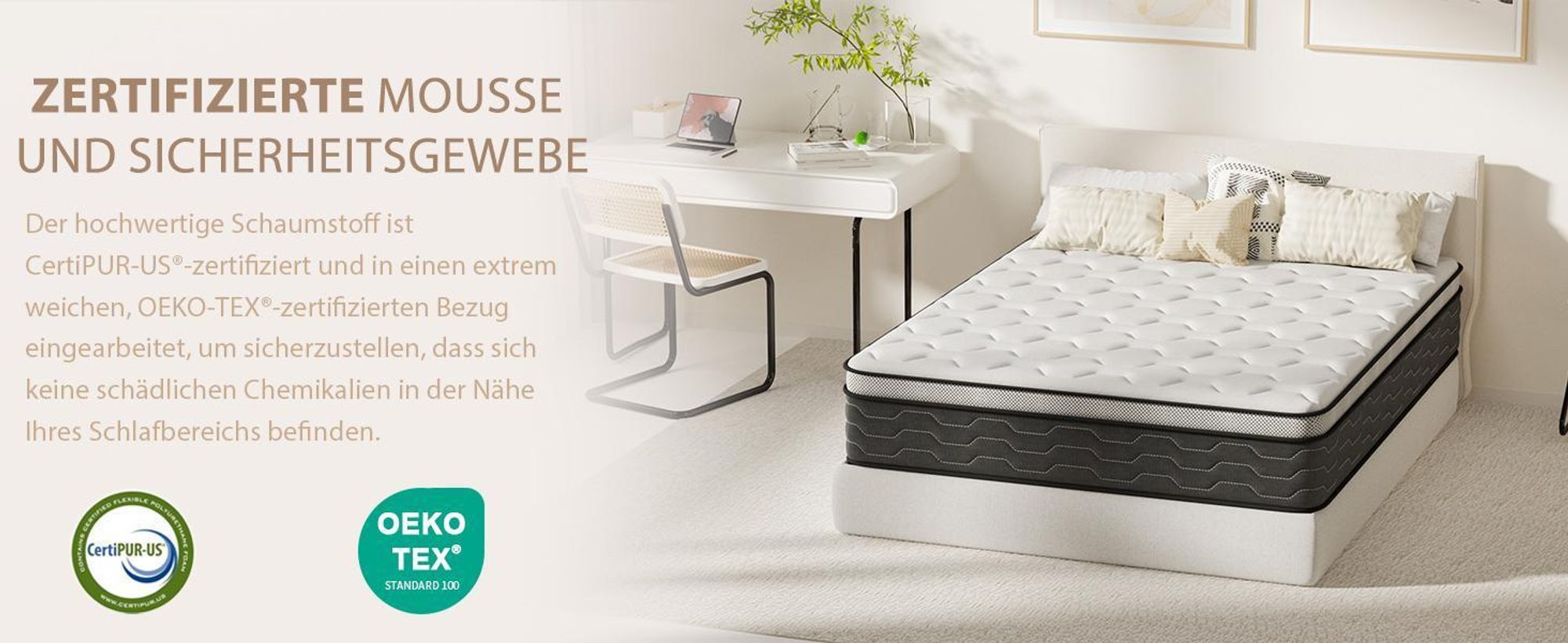 DEWINNER Matratze, 160 x 200 cm, Taschenfederkernmatratze und Memory-Schaum, ergonomisch, atmungsaktiv, ultraweicher Komfort, Dicke 30CM