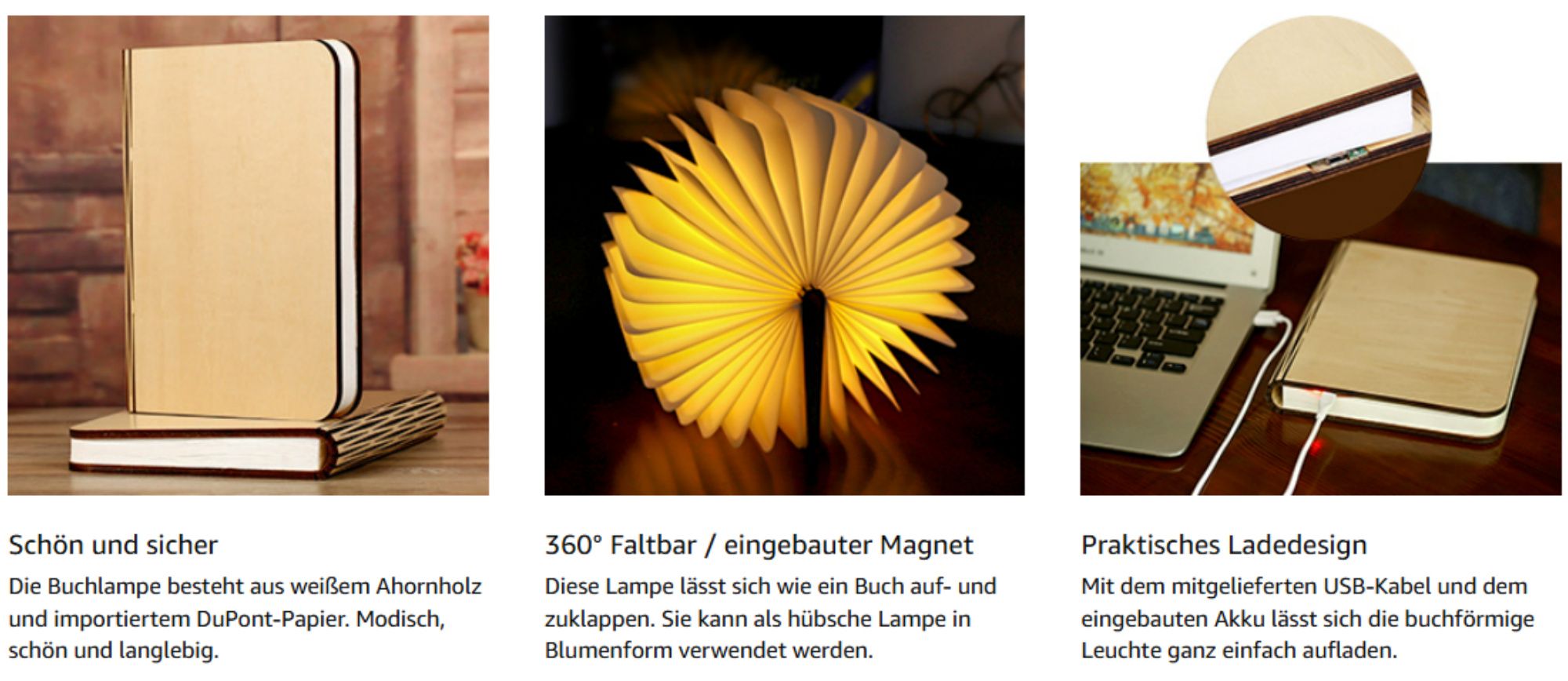 LED Buch Licht Faltbare Buchlampe Licht Buchlampe LED Stimmungsbeleuchtung USB Aufladbare WarmweißSchreibtisch Buch Licht Nachtlicht Nachttischlampe