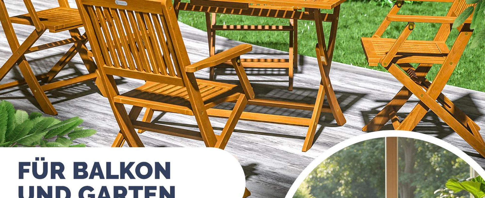 CASARIA® Gartenstuhl FSC®-Zertifiziert 4er-Set