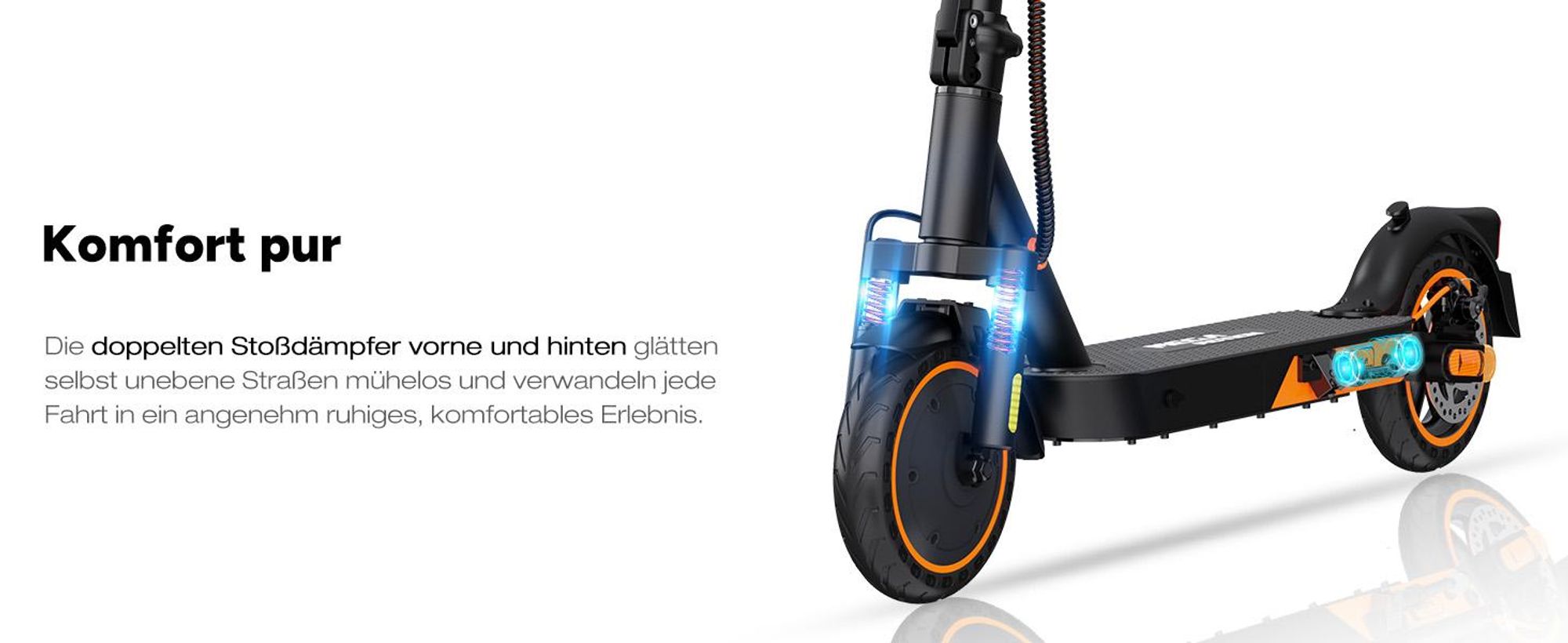 MEGA MOTION E-Scooter mit Straßenzulassung, Elektroroller mit 400W Motor, APP, max Speed 20KM/H, 7,8AH Batterie, 15KG Gewicht, faltbar, Duales Bremsen