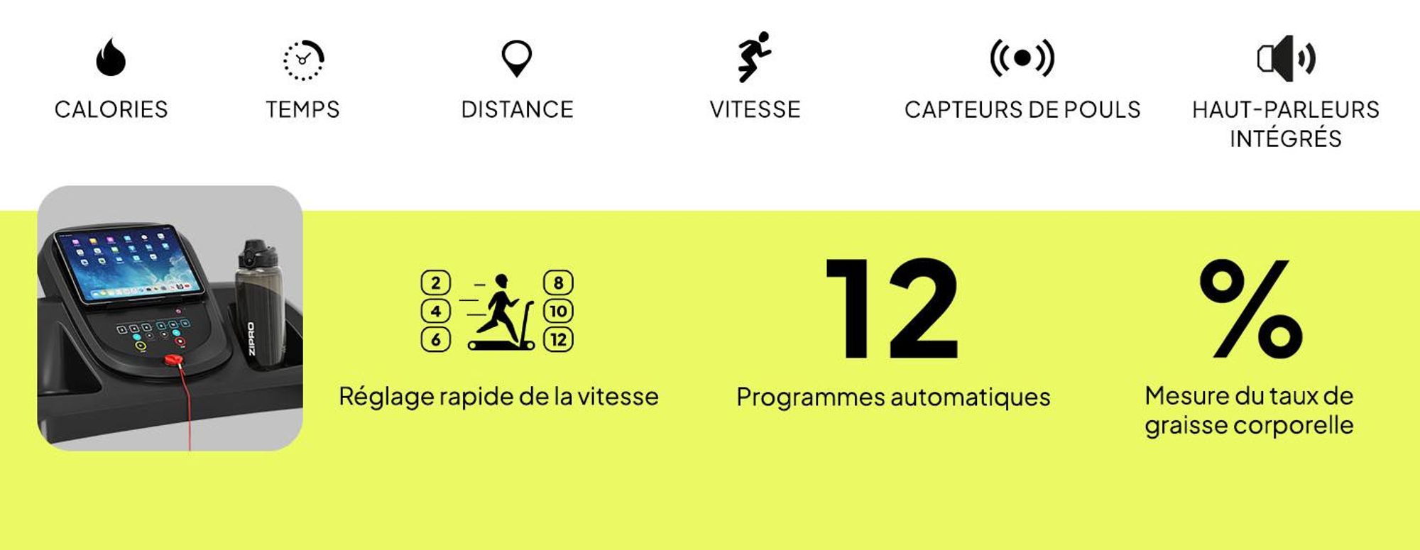 Zipro Tekno Électrique - Appareil de fitness pour le fitness à domicile Pliable