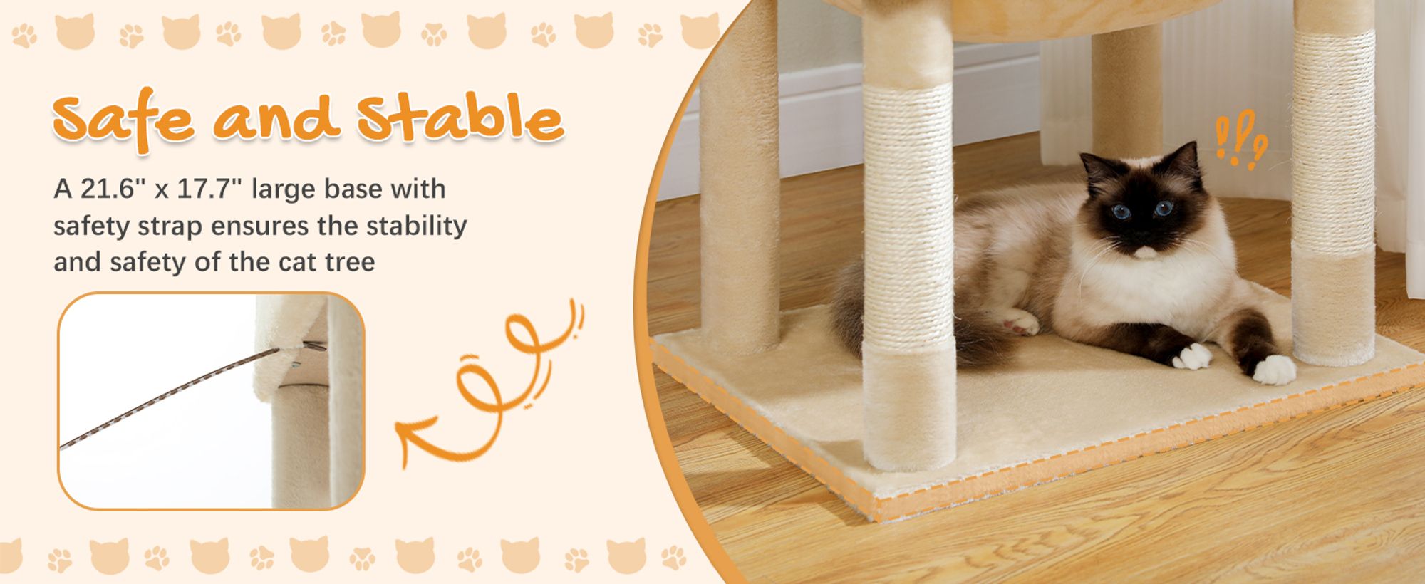 PAWZ Road XL Katzenkratzbaum mit Hängematte, 143 cm
