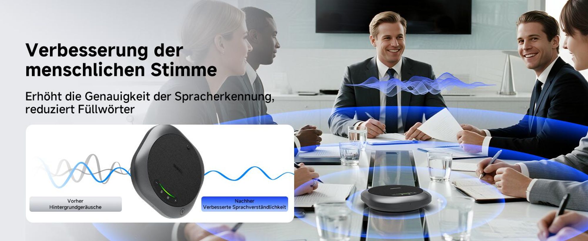 SVBONY SVHub Omni2P Mikrofon und Lautsprecher, Omnidirektionales Mikrofon, AI-Transkription mit Einem klick, 6 AI-Mikrofone, 360°-Sprachaufnahme