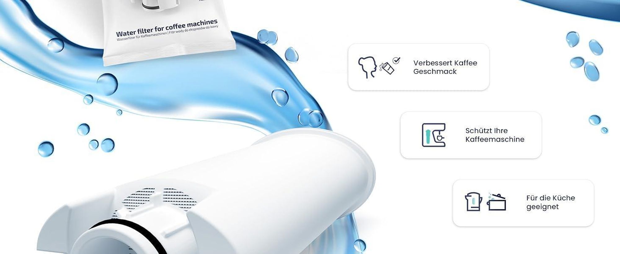 AquaFloow Wasserfilter – Ersatz für DeLonghi DLSC002, SER3017 & 5513292811 – 6 Filter für Kaffeevollautomaten ECAM, ESAM, ETAM