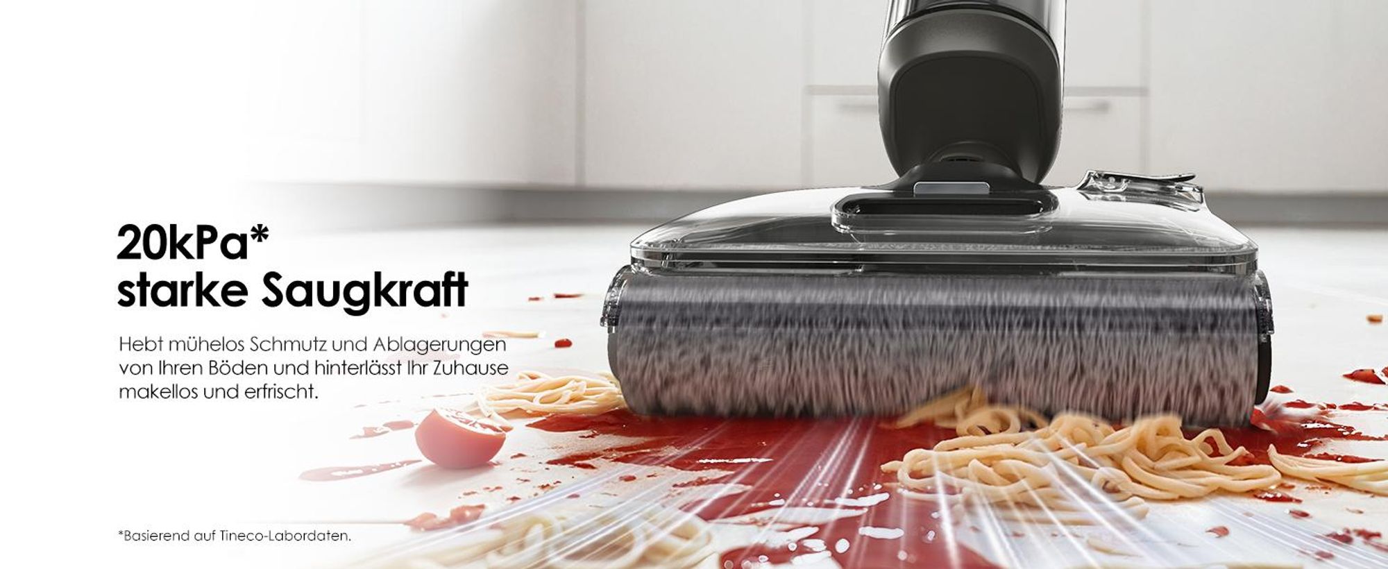 Tineco FLOOR ONE i6 Stretch Nass Trockensauger, Selbstreinigung 5 Min Flashdry, 180° Lay-Flat, 20kPa, 40 Min, Beidseitige Kantenreinigung Waschsauger
