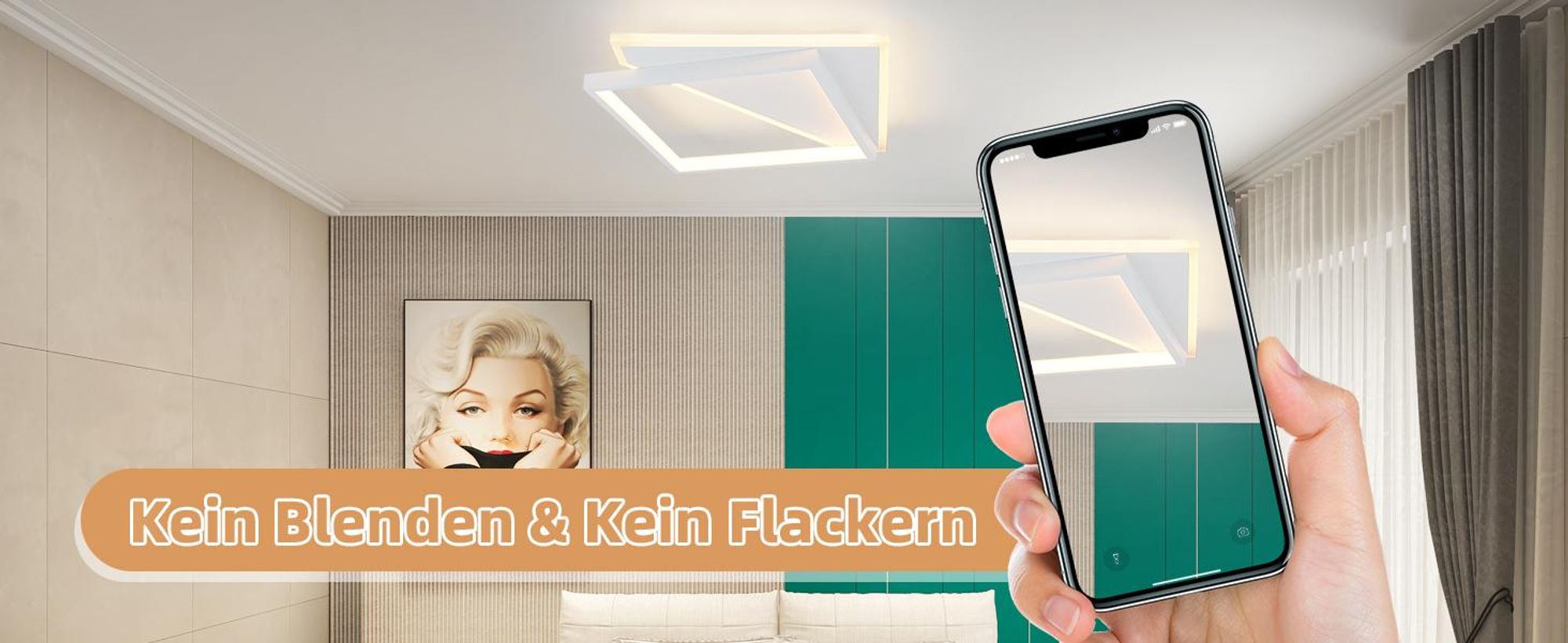 ZMH – lampa sufitowa LED do salonu, biała lampa do sypialni z regulacją jasności i pilotem, 40 W – nowoczesne oświetlenie sufitowe do kuchni i przedpokoju