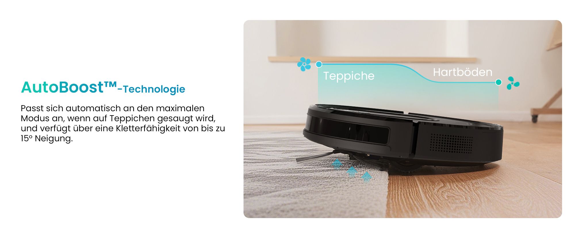 Vactidy W7 Saugroboter mit Wischfunktion, 4000Pa 120Min Staubsauger Roboter für Tierhaare