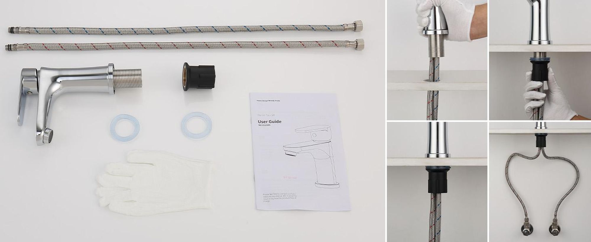 HOMELODY Wasserhahn Bad，Waschbecken Badarmatur，Mischbatterie aus Messing，Waschtischarmatur Einhandmischer für Badezimmer, Waschtisch Armaturen Spüle