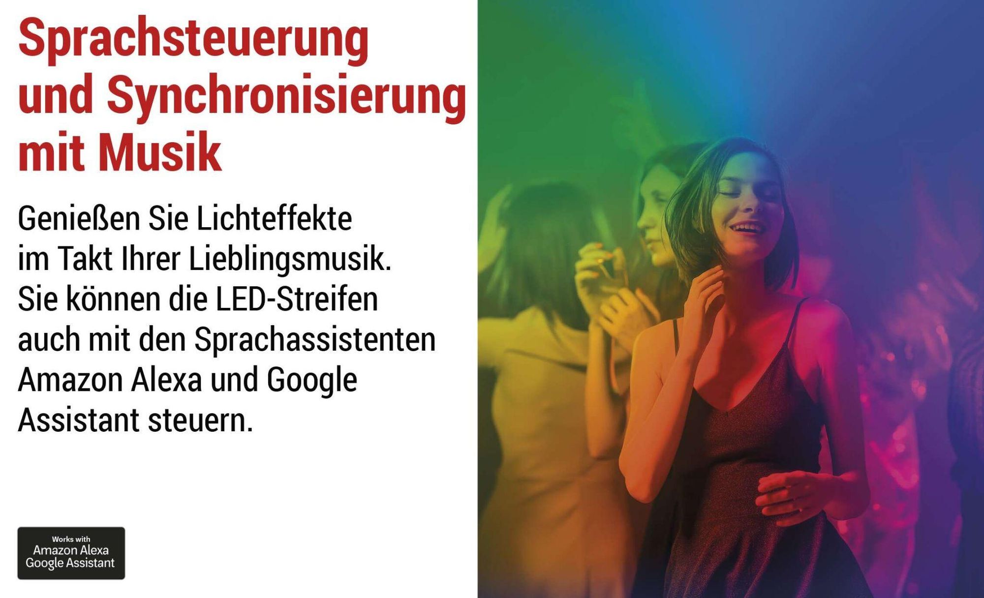 EMOS Smart LED Strip RGB/CCT 2m, LED-Streifen mit Fernbedienung und App, 16 Mio Farben, Musik-Synchronisation, inkl. 1,5 Kabel und Netzteil, ZPW218R