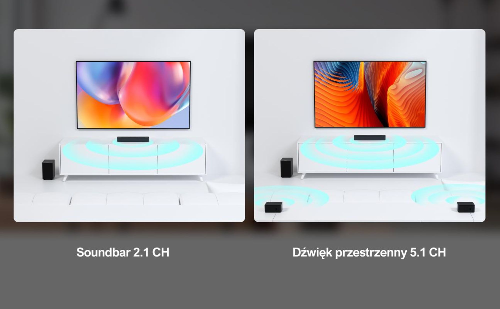 ULTIMEA 5.1 Surround Soundbar 320W, Virtual Surround System, Soundbar z subwooferem i tylnymi głośnikami, Regulacja dźwięku przestrzennego i basów Kino domowe