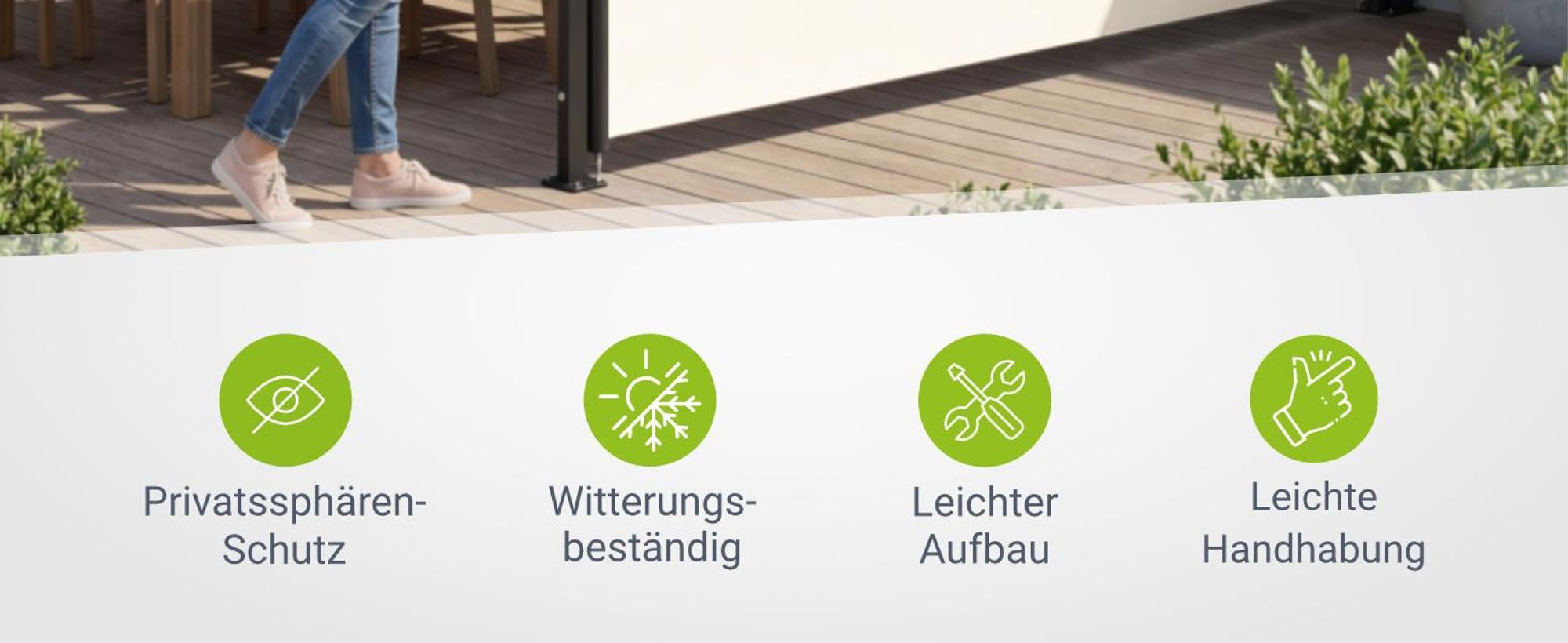 Juskys Seitenmarkise Dubai 500 x 180 cm ausziehbar blickdicht, Sichtschutz & Windschutz für Balkon & Terrasse, Seitenrollo mit Wandhalterung - beige