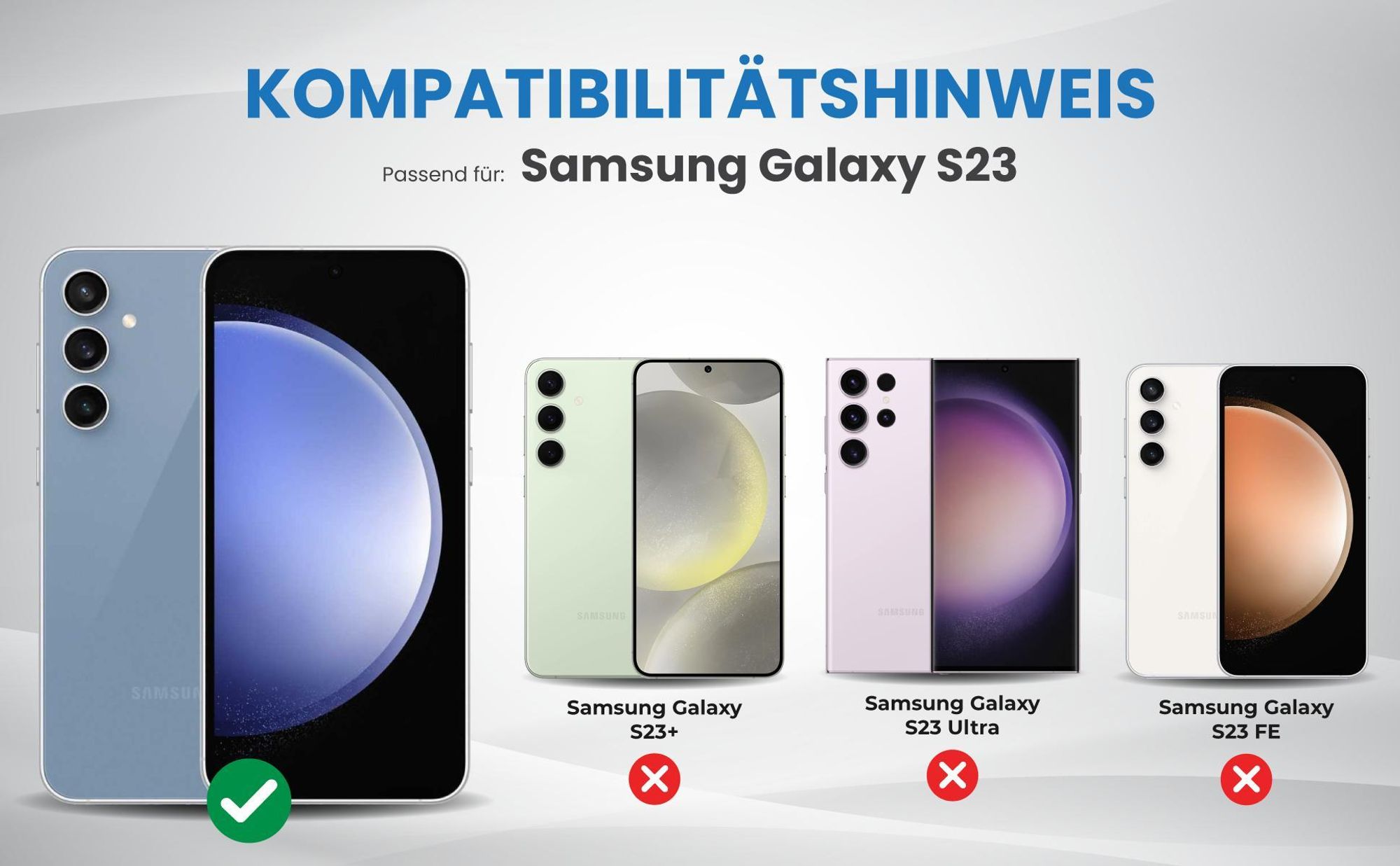 Kompatibilitätshinweise Hülle für Samsung Galaxy S23