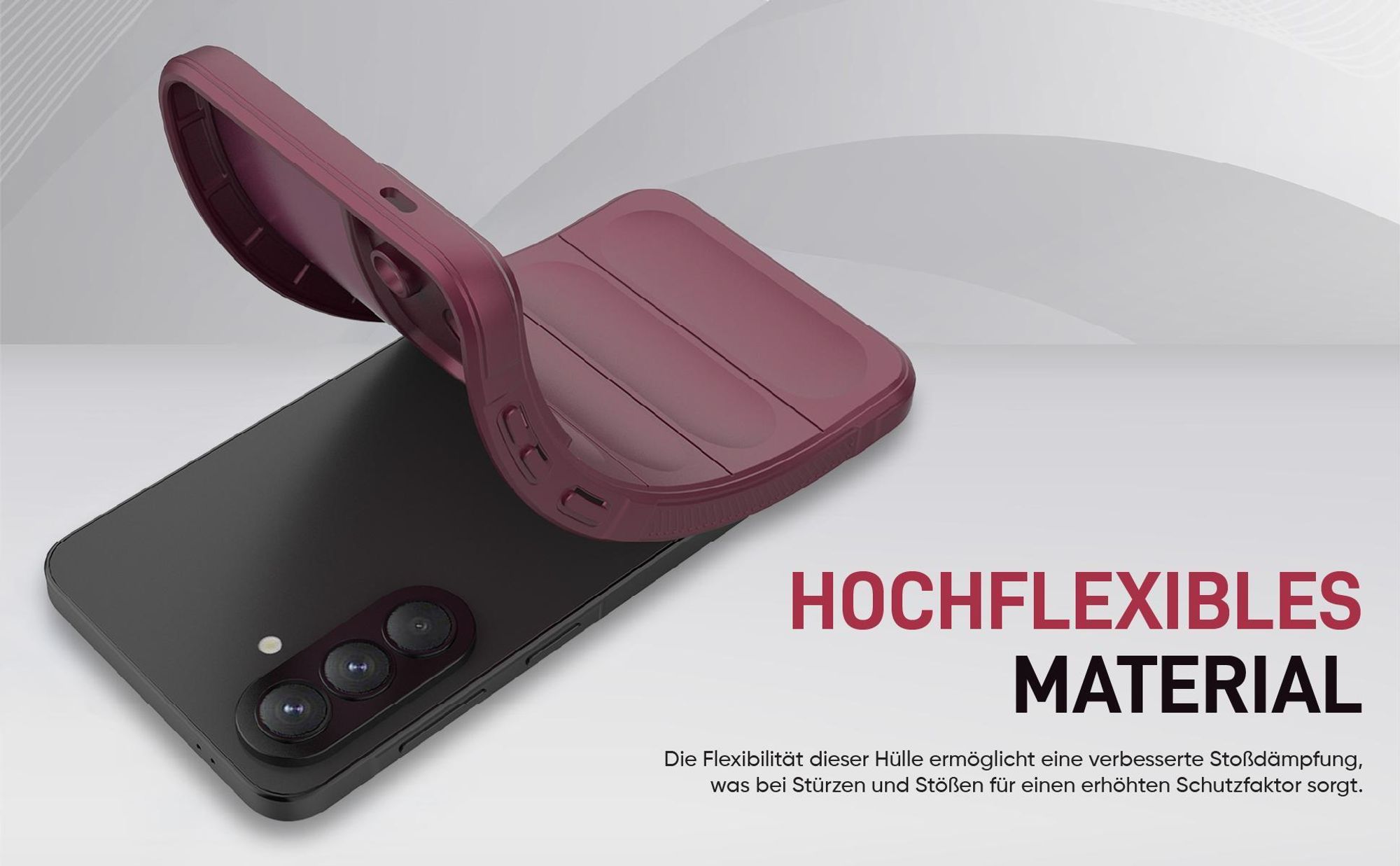 Stoßfestes und flexbiles Handy Case mit Griffzonen in Lila für Samsung Galaxy A57 5G