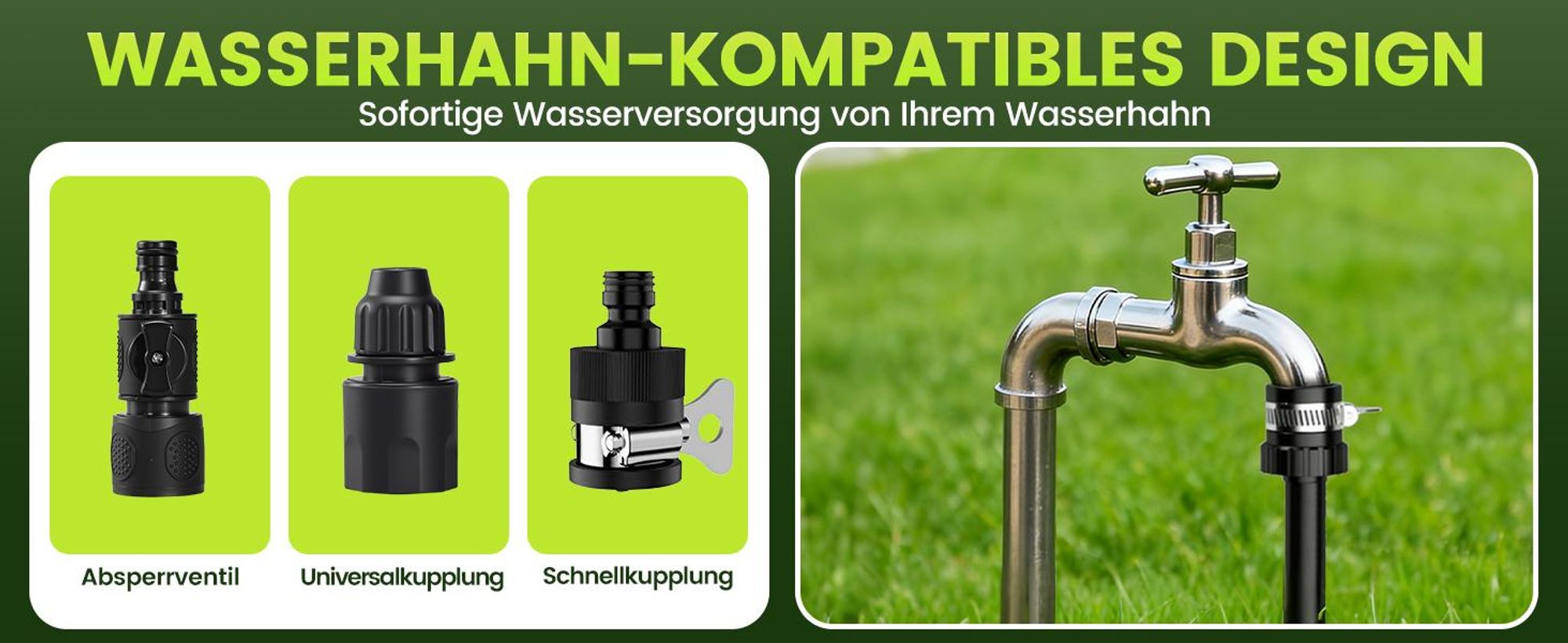 Akku Hochdruckreiniger 100 Bar, Druckreiniger Akku Wasserauslass 5L/min, 2 x 4000mAh Akkus, 6-in-1 Düse, 5M Schlauch für Garten,  Auto, Bewässerung