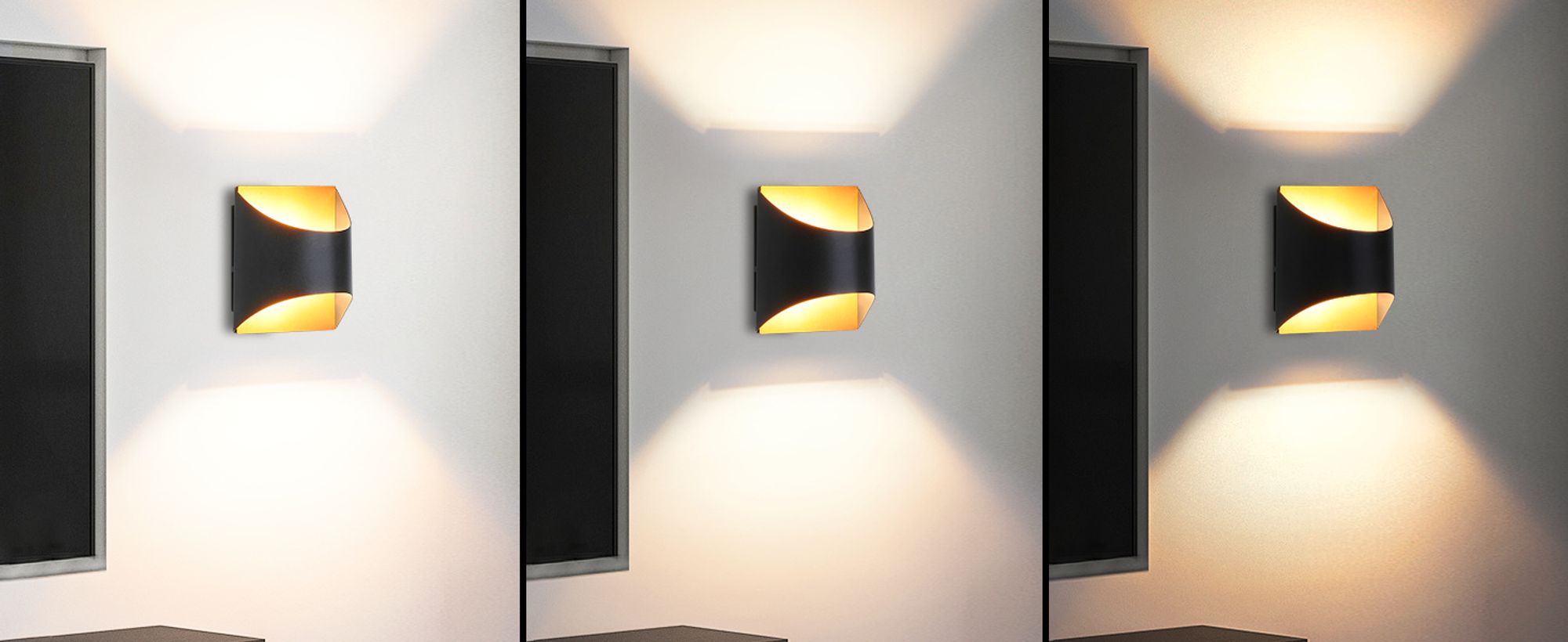 ZMH Wandleuchte Innen Wandlampe Schwarz Gold Up Down Flur Wandlampen Treppenhaus Leuchten Vintage G9 Keramik Wandbeleuchtung für Schlafzimmer Wohnzimmer Kinderzimmer Ohne Leuchtmittel