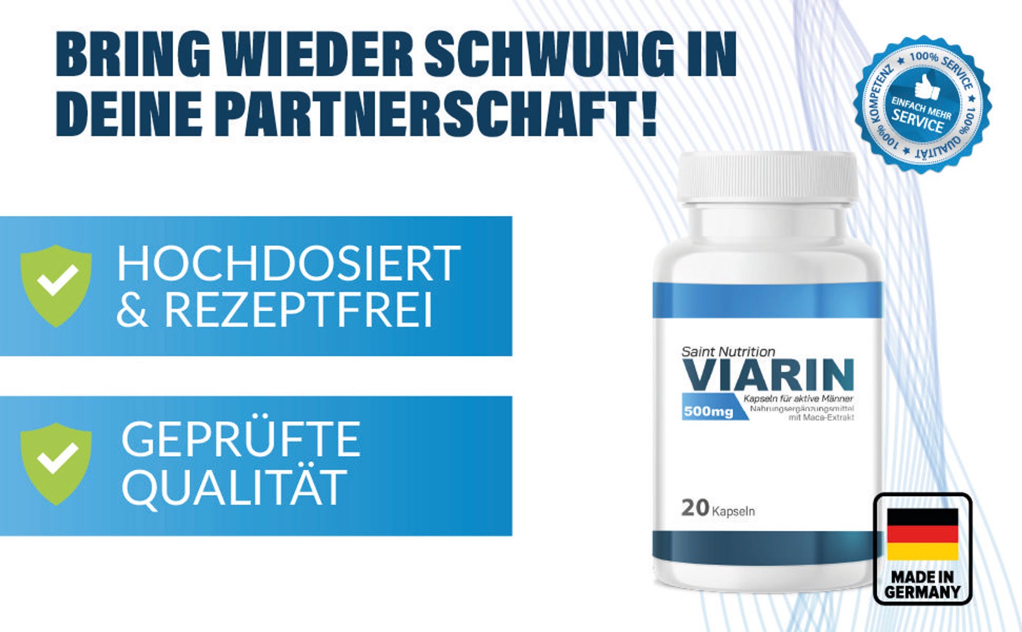 Saint Nutrition® Viarin 500mg | für Männer – für den abenteuerlustigen Mann – mehr Spaß zu zweit – für Ihr Liebesleben – aktive Männer – 20 Kapseln