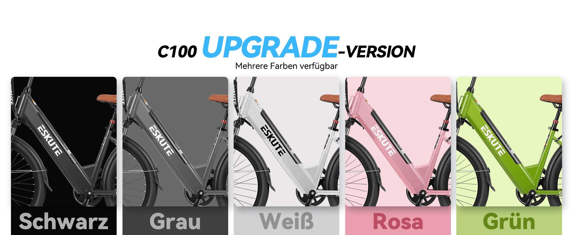 26 Zoll E-BIKE Elektrofahrrad, E-Cityrad 250W HeckMotor,13AH akku,bis zu 100km, LCD-Display,E-CityBike E-Hollandräder Für Damen und Herren Grün