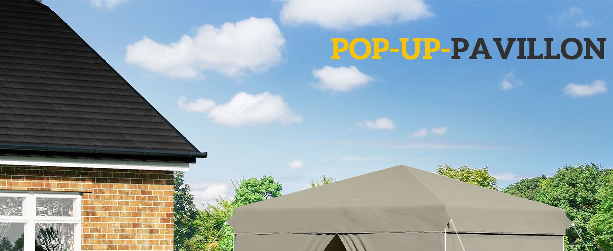 Outsunny Pavillon ca.2,5x2,5m, wasserabweisend Stabil Winterfest Pop-up Faltpavillon, UV Schutz 50+