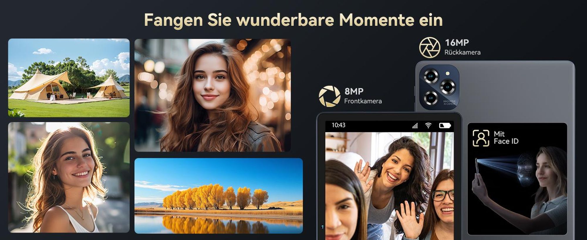 BESTTAB W90 11 Zoll Tablet Android 15, 256GB Speicherplatz, 1920x1200 Pixel, Android 15,  24(8+16) GB RAM, 5G WiFi, Bluetooth, 8000 mAh Akku,