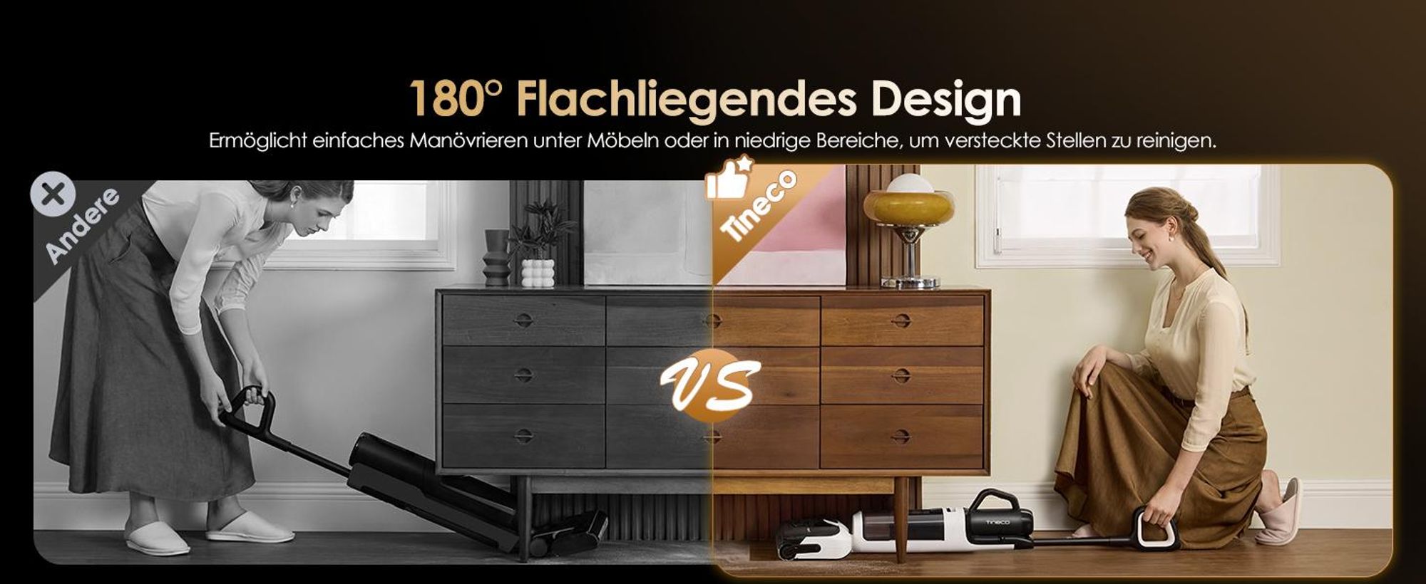 Tineco Floor ONE Switch S6 Stretch Breeze Nass Trockensauger 180° Lay-Flat 85°C Flashdry 5-in-1 Selbstreinigung Handstaubsauger (Stretch S6 Combo)