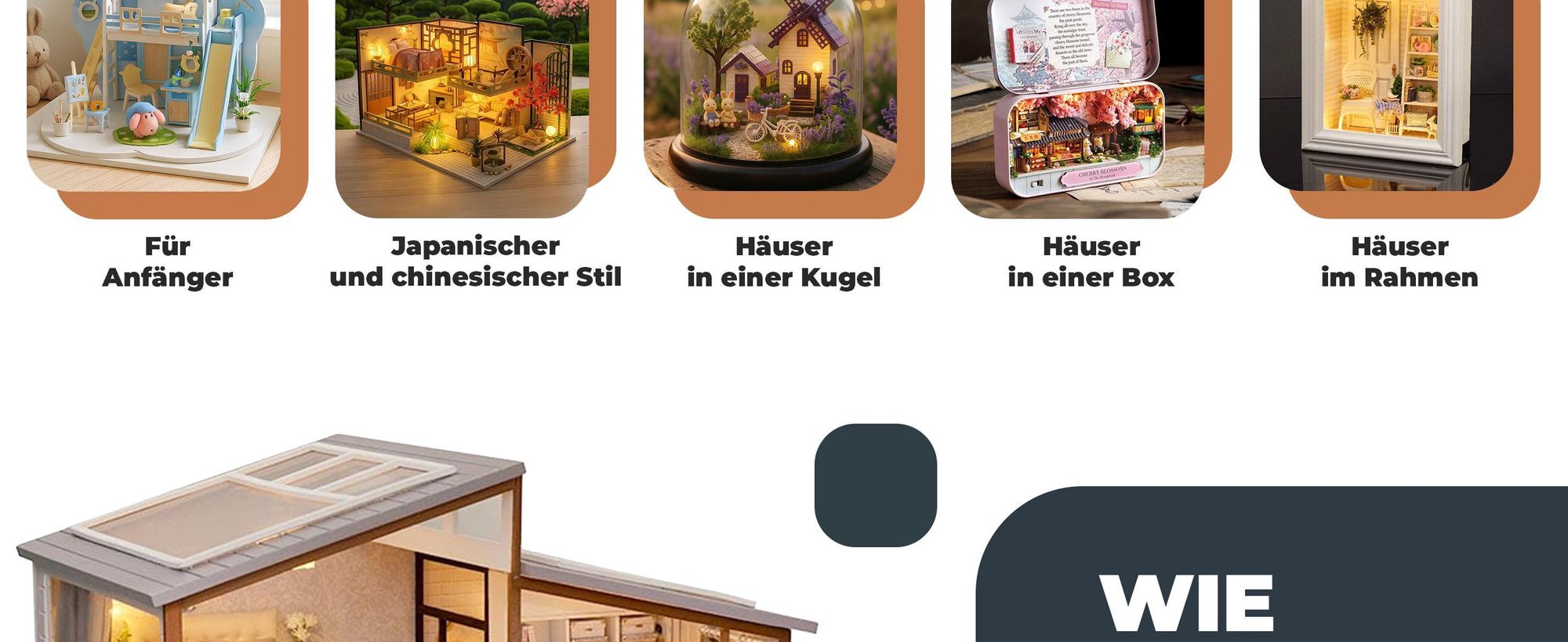 Miniaturhaus, Habarri, Puppenhaus, DIY Miniaturhaus, Holzhaus mit Möbeln, Geschenk
