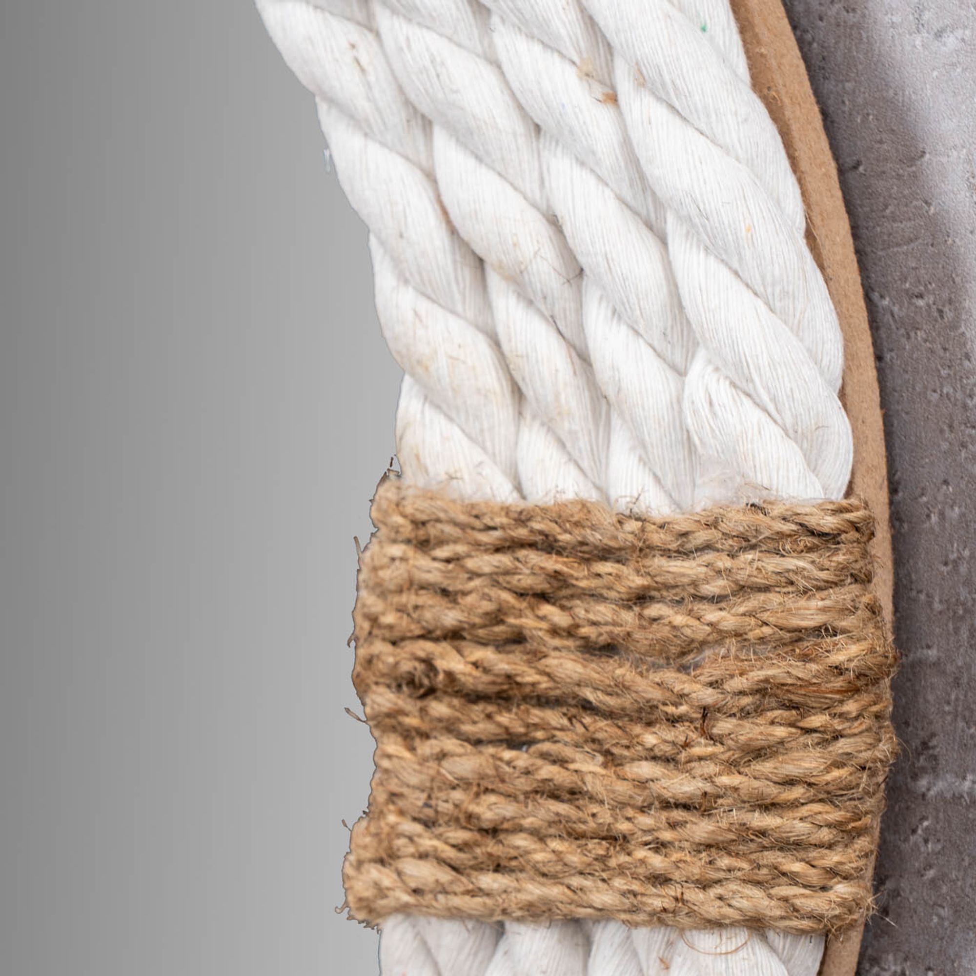 Spiegel Ø30cm Rund Weiß Natur Maritim Jute Seil Wandspiegel Flurspiegel Wanddeko Boho