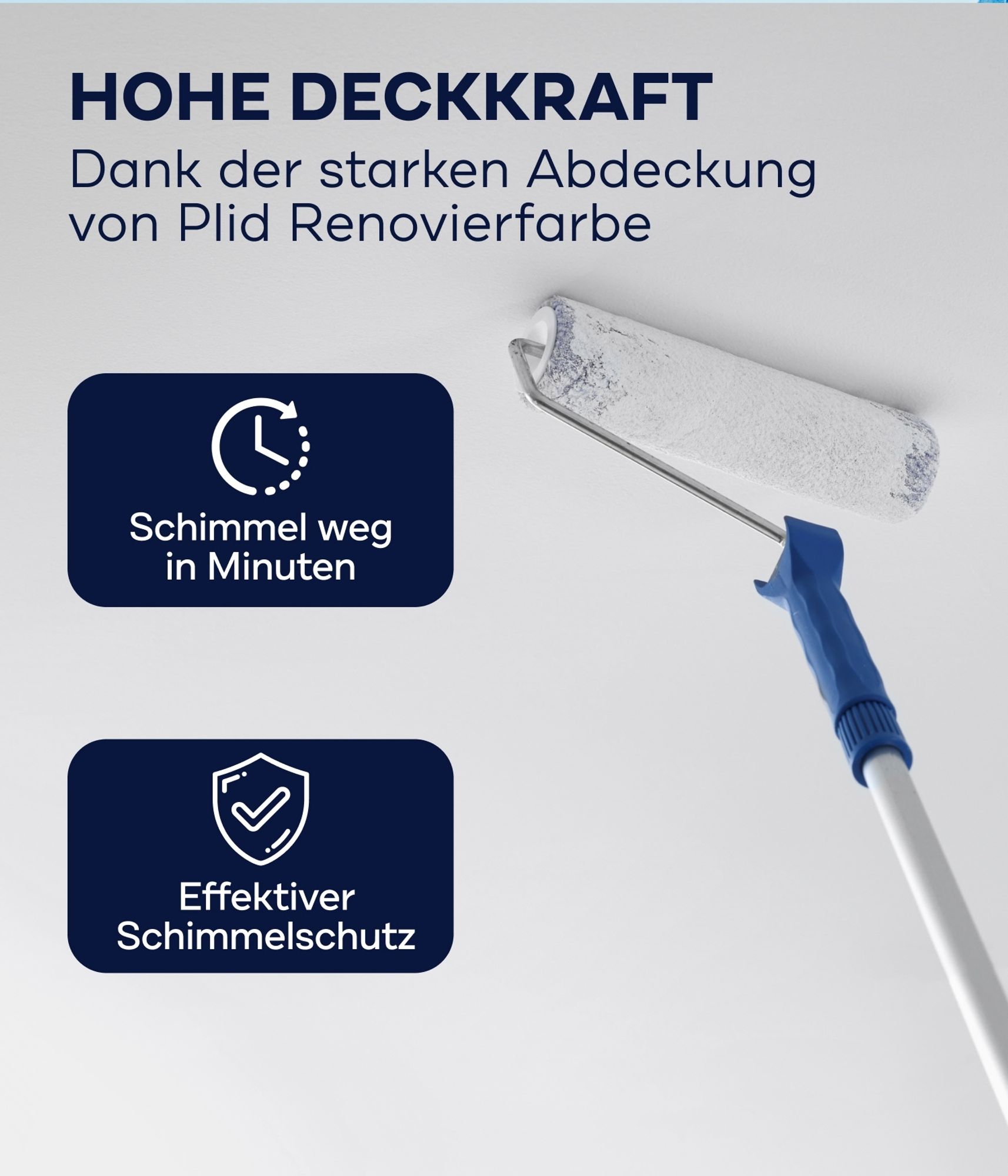 Plid Anti-Schimmel Renovierfarbe Weiß 5 Liter für Bad, Küche und Feuchträume