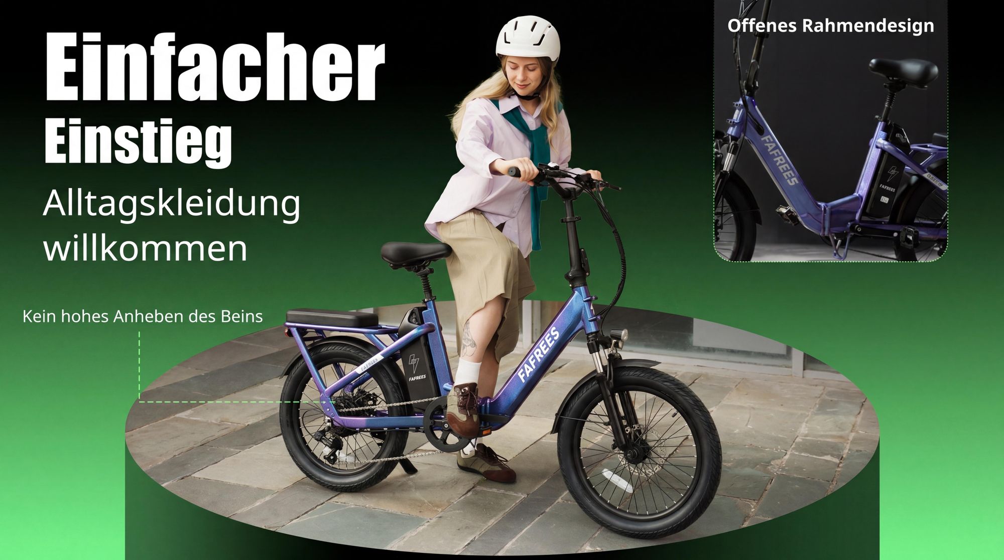 3-fach faltbares Pedelec mit Aluminiumlegierung E-Bike 20 Zoll mit 36V 20Ah Akku bis zu 100 km 7-Gang Shimano, Beige