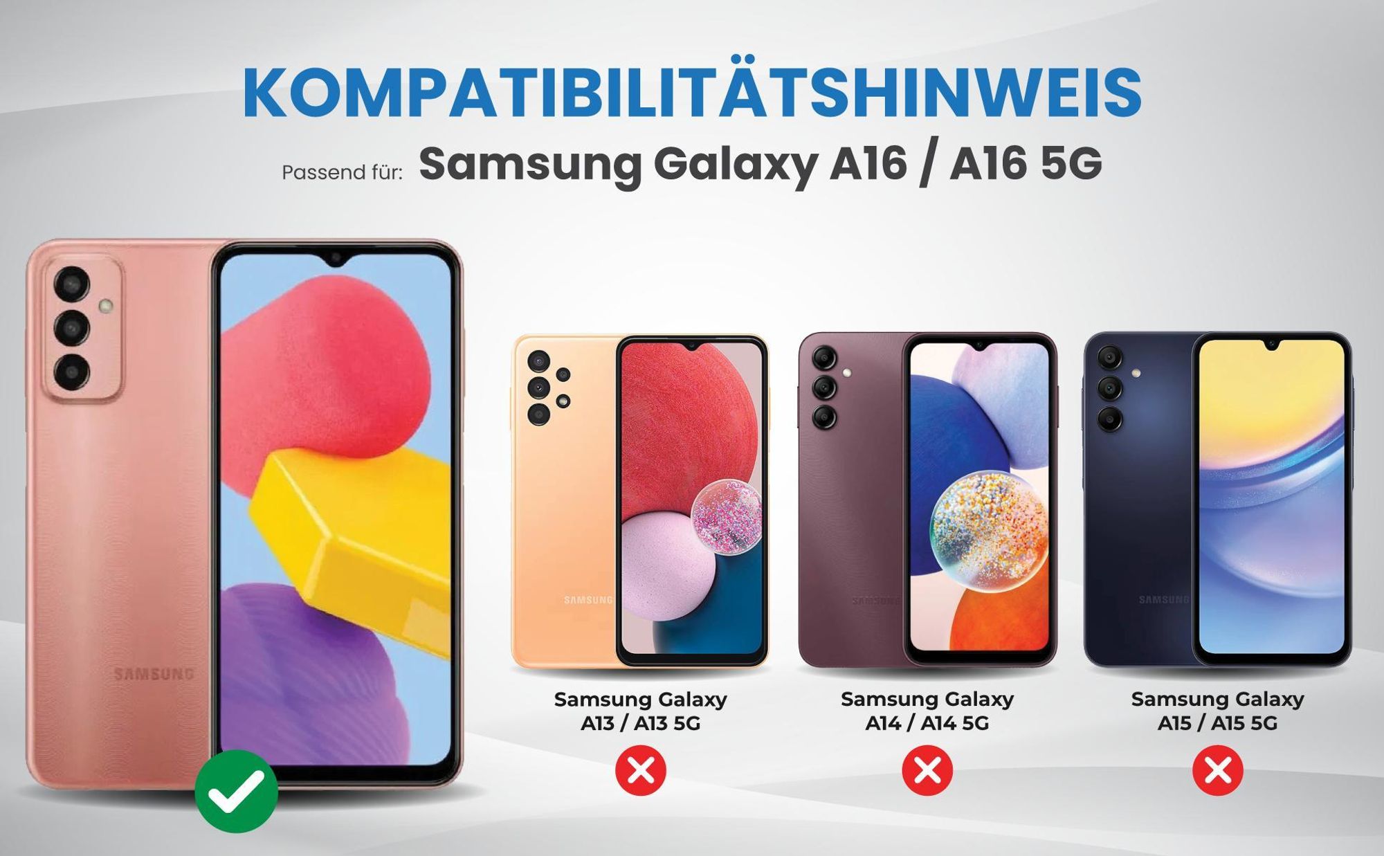 Kompatibilitätshinweise Hülle für Samsung Galaxy A16 / A16 5G