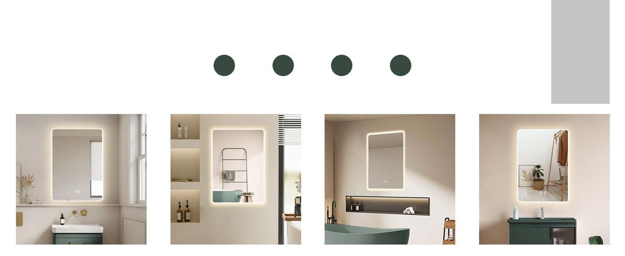 HOKO specchio da bagno antiappannamento LED 60x80cm con cornice HIGH+QUER montaggio interruttore a sfioramento+cambio luce bianco caldo-bianco freddo-neutro interruttore a parete commutabile