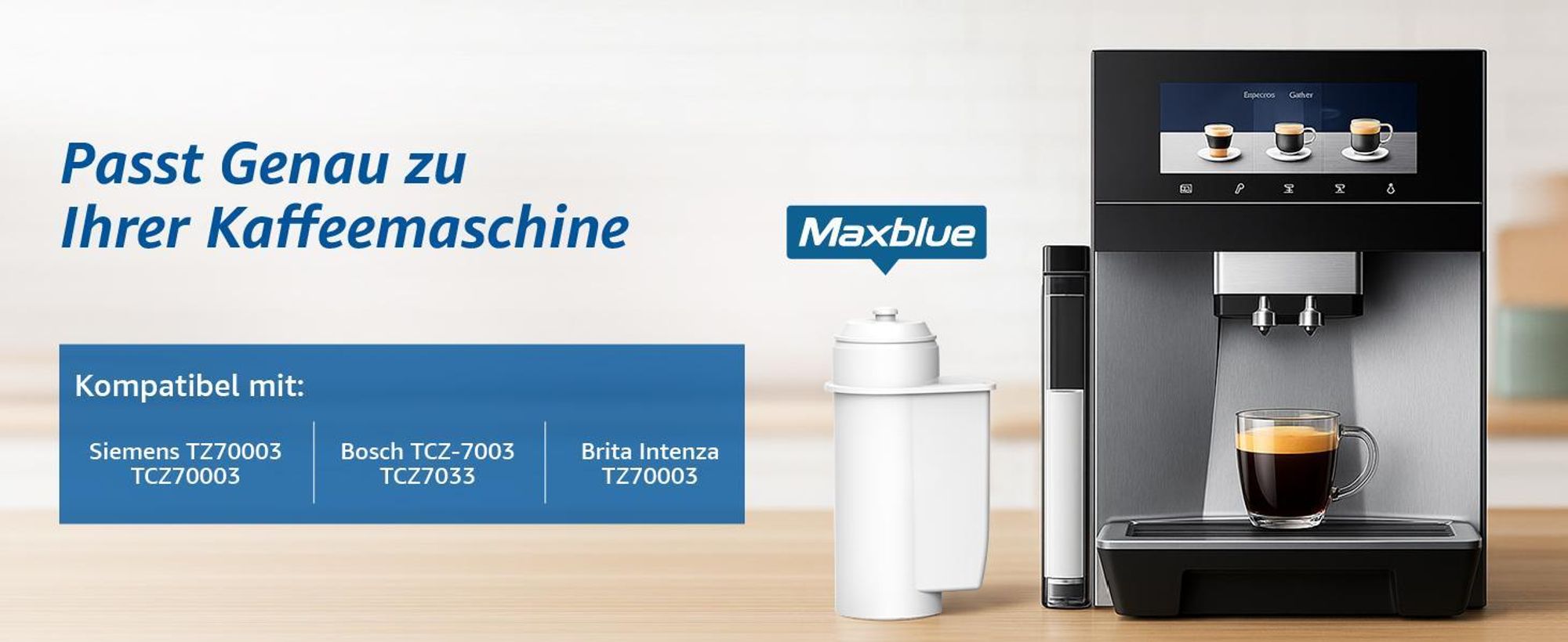Maxblue Filter Ersatz für Siemens® EQ Series EQ6 EQ9 S700 EQ500, TZ70003, Brita® Intenza® 1016723 575491 Bosch® TCZ7003 TCZ7033 Bosch® 467873 (3)