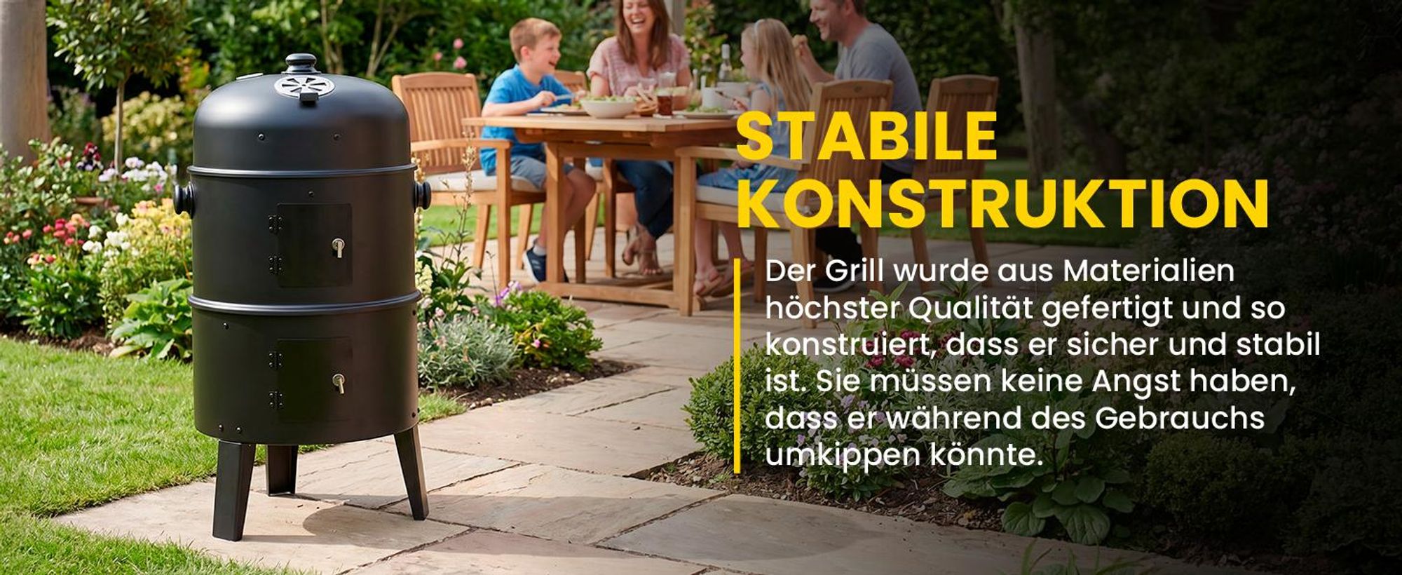 Schwarze Holzkohlegrill Smoker BBQ Räucherei