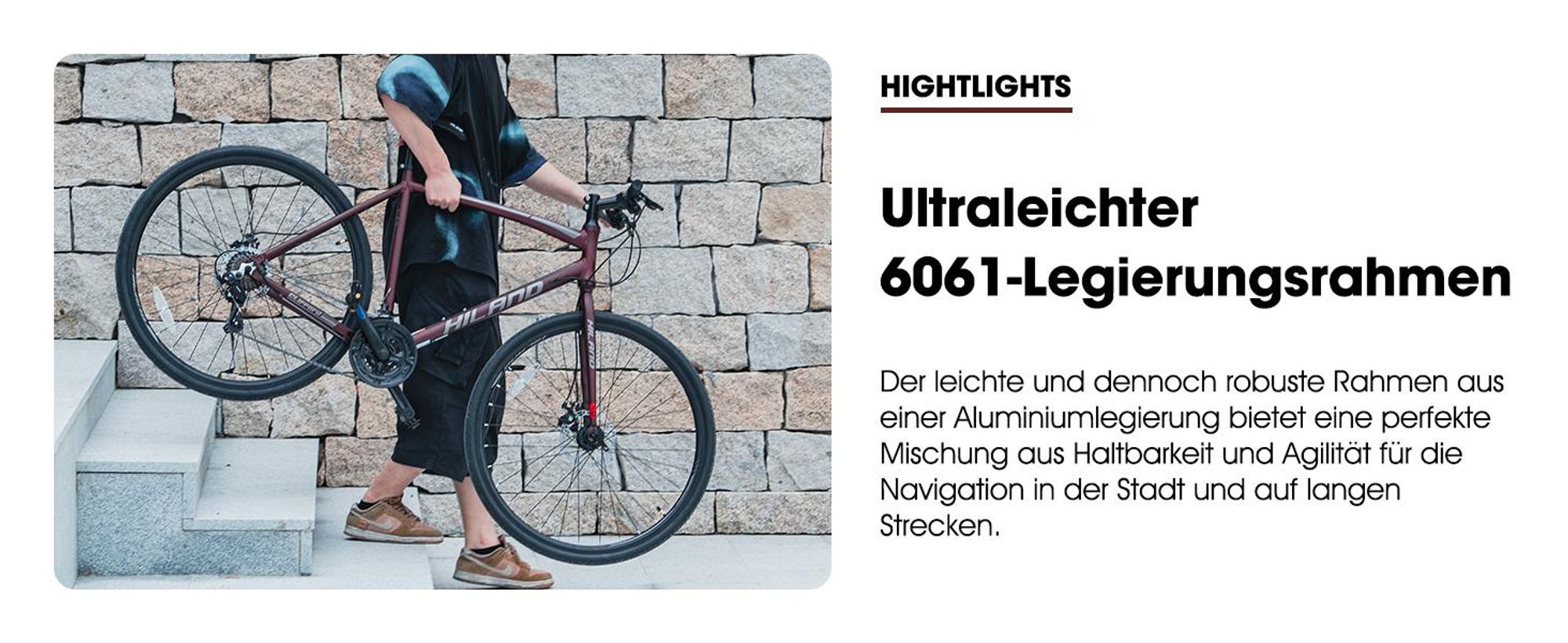 Hiland 28 Zoll Rennrad 700C Trekkingrad Aluminiumrahmen mit 21 Gang-Schaltung Scheibenbremse Racing Bike für Damen und Herren, Silbrig