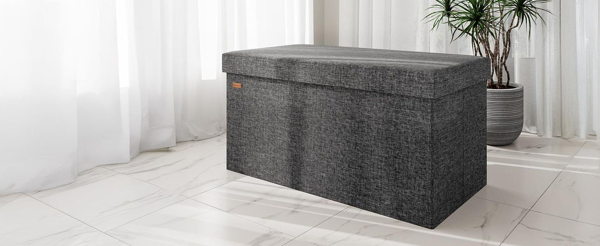 CASARIA® Sitzbank mit Stauraum Faltbar Weiß 115x40x40cm Gepolstert Deckel Kunstleder Schlafzimmer Wohnzimmer Flur Sitztruhe Truhenbank Polsterbank