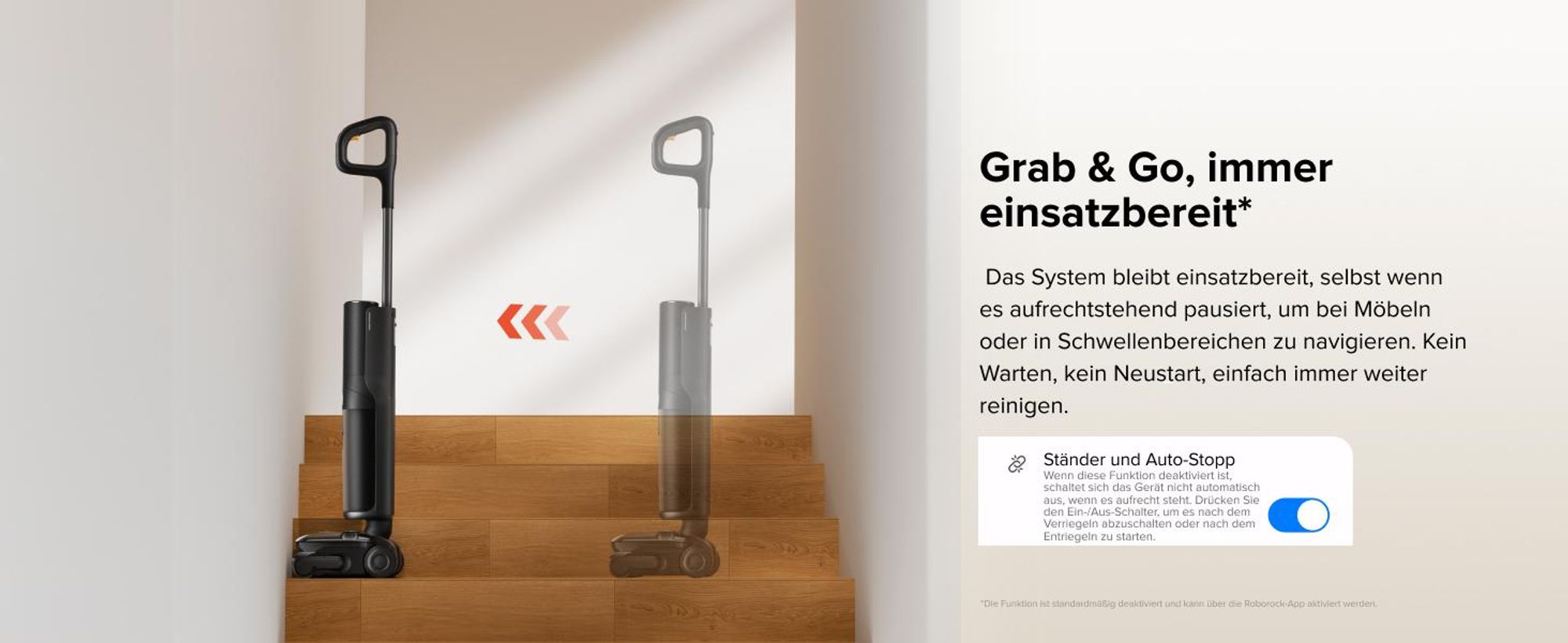Roborock F25 ACE Pro Nass Trockensauger, 25000Pa, JetFoaming gegen Flecken, Anti-Haar-Verwicklung, 180° Flach-Design, Heißwasser-Selbstreinigung