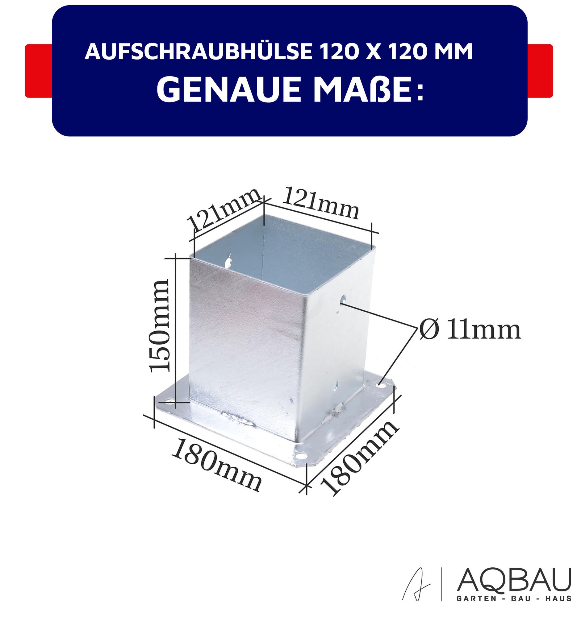 Aufschraubhülse 120x120