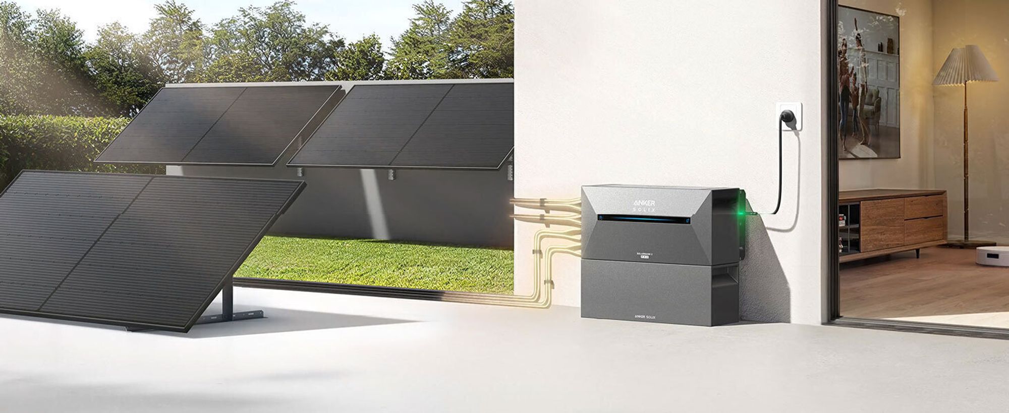 Balkonkraftwerk mit Speicher Anker Solix Solarbank 2 E1600 PRO, 1000W + Flachdach Halterung