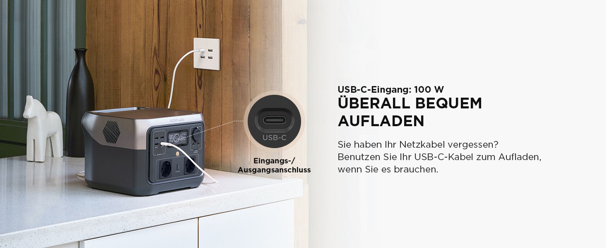 EF ECOFLOW Tragbare Powerstation RIVER 2 MAX, 512Wh Solargenerator(Generalüberholt)