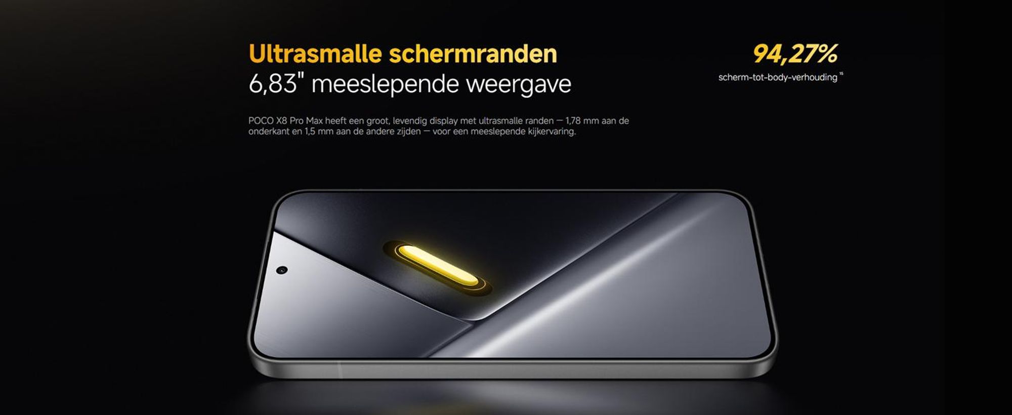 XIAOMI Poco X8 Pro Max 5G Smartphone, 12GB/512GB, 6,83" scherm, 8500mAh batterij, blauw + oplader