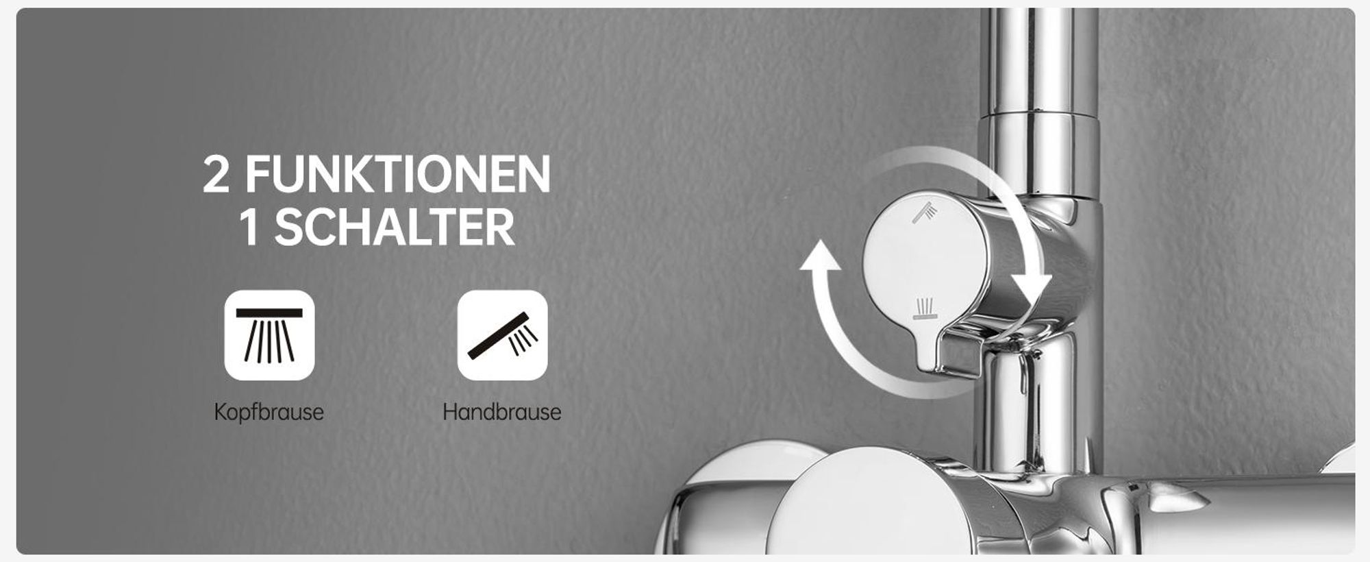 Auralum Messing Brausegarnitur Duschset Regendusche Kopfbrause Handbrause Duschstange Duscharmatur Duschsystem Chrom